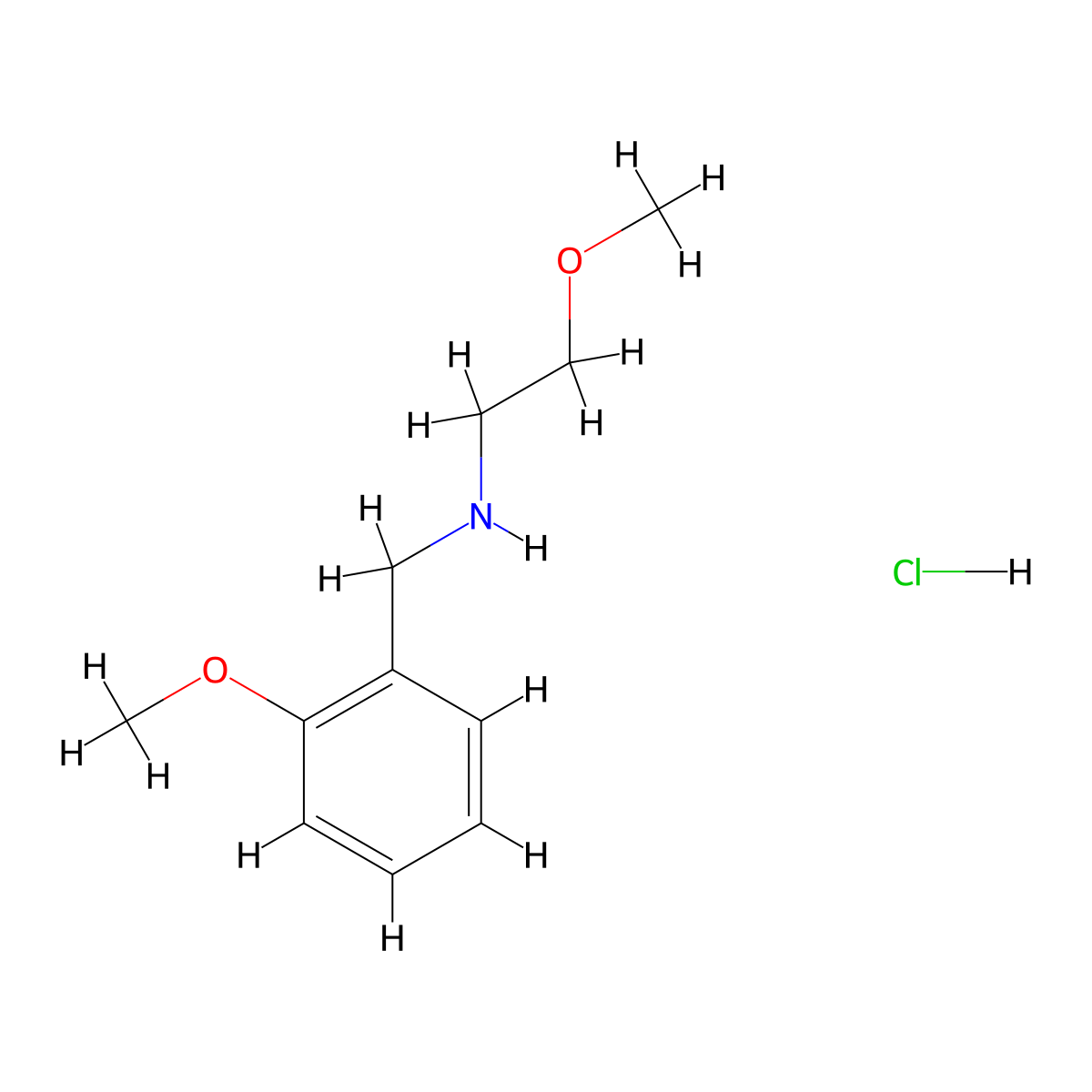 (2-Methoxybenzyl)(2-methoxyethyl)amine hydrochloride molecular structure, CAS 1158345-18-6