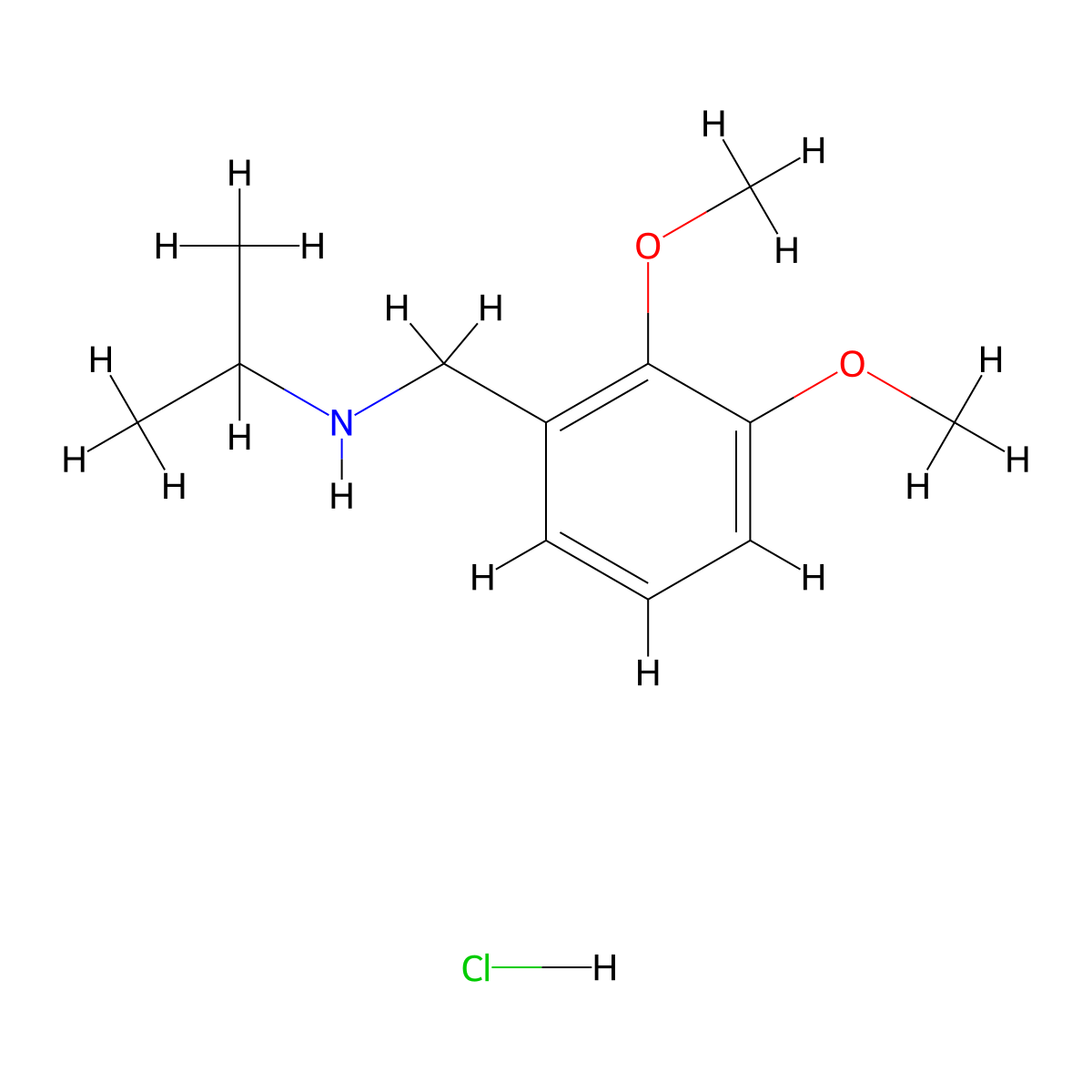 N-(2,3-Dimethoxybenzyl)-2-propanamine hydrochloride molecular structure, CAS 1158345-38-0