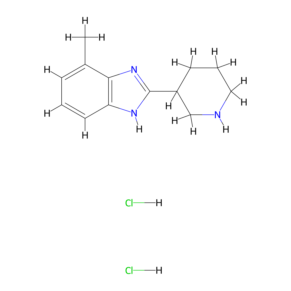 4-Methyl-2-Piperidin-3-Yl-1H-Benzimidazole Dihydrochloride molecular structure, CAS 1158346-88-3