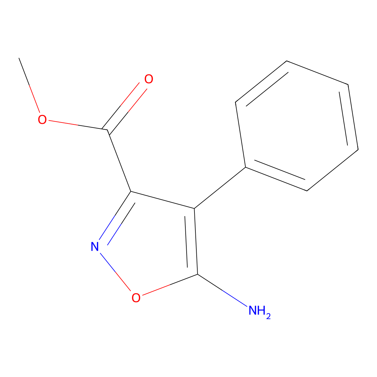 Methyl 5-amino-4-phenyl-1,2-oxazole-3-carboxylate molecular structure, CAS 1158348-81-2