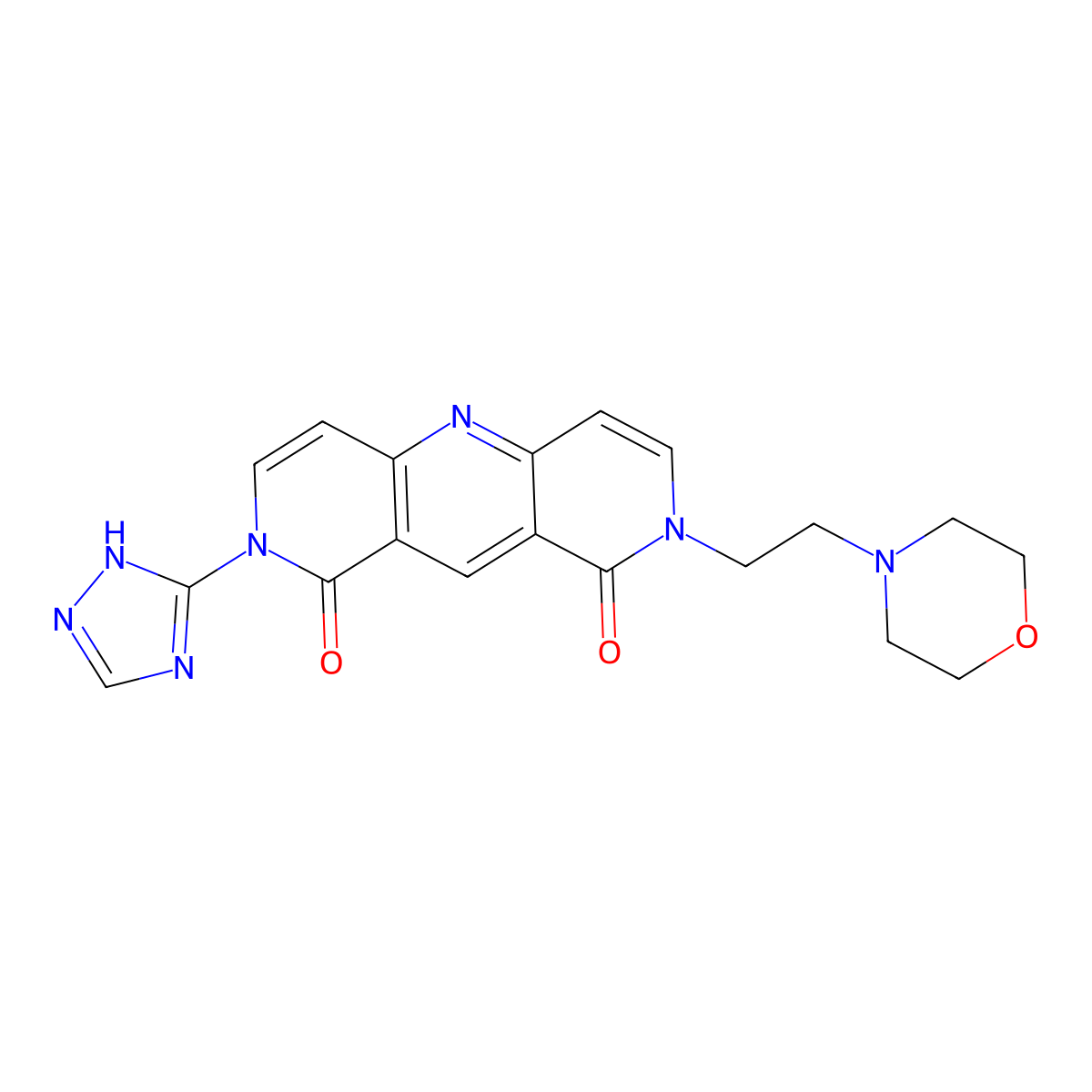 2-(2-morpholinoethyl)-8-(1H-1,2,4-triazol-5-yl)pyrido[4,3-b][1,6]naphthyridine-1,9(2H,8H)-dione molecular structure, CAS 1158348-84-5