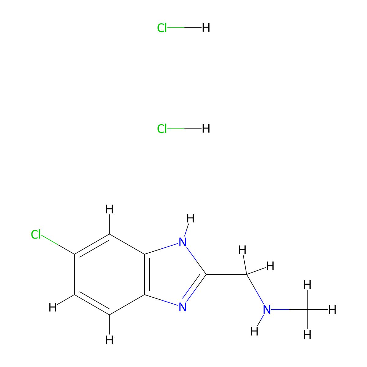 [(5-Chloro-1H-benzimidazol-2-yl)methyl]methylamine dihydrochloride molecular structure, CAS 1158349-65-5