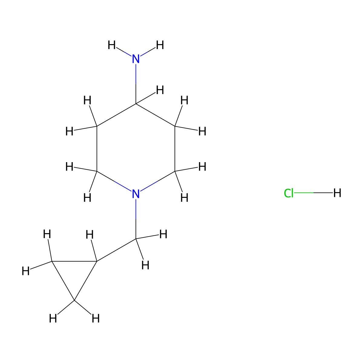 1-(Cyclopropylmethyl)piperidin-4-amine hydrochloride molecular structure, CAS 1158349-77-9