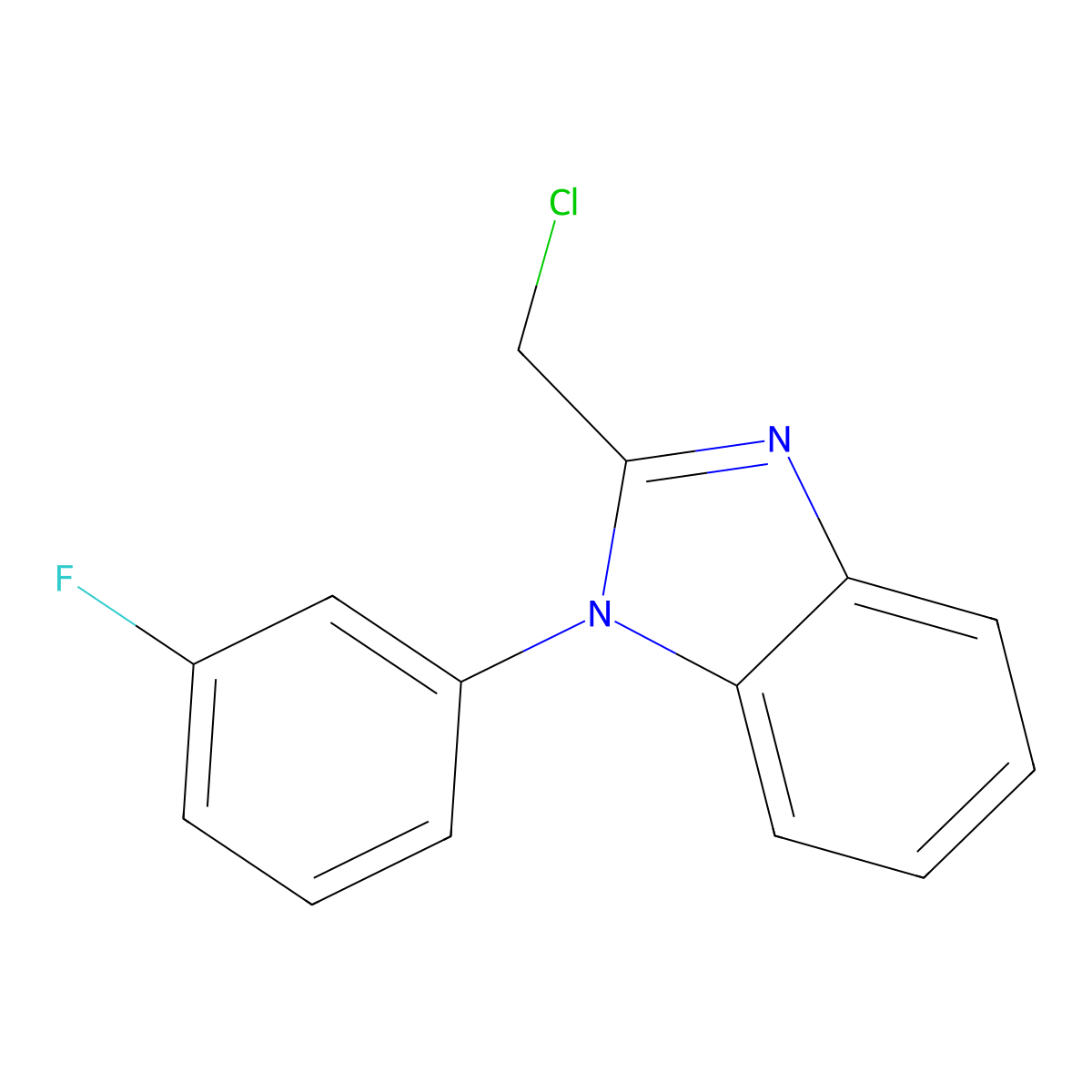 2-(chloromethyl)-1-(3-fluorophenyl)-1H-1,3-benzodiazole molecular structure, CAS 115835-43-3