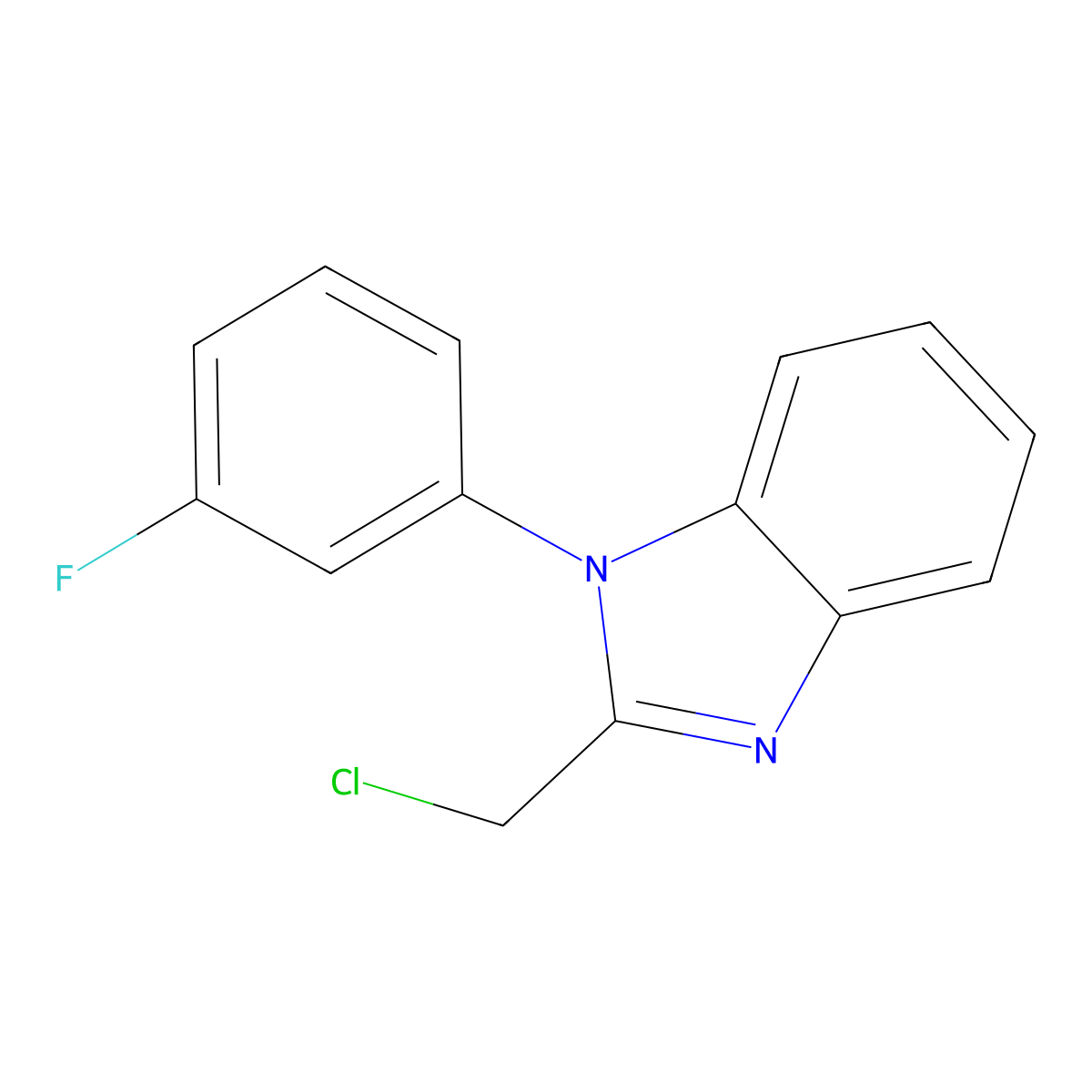 2-(chloromethyl)-1-(3-fluorophenyl)-1H-1,3-benzodiazole molecular structure, CAS 115835-43-3