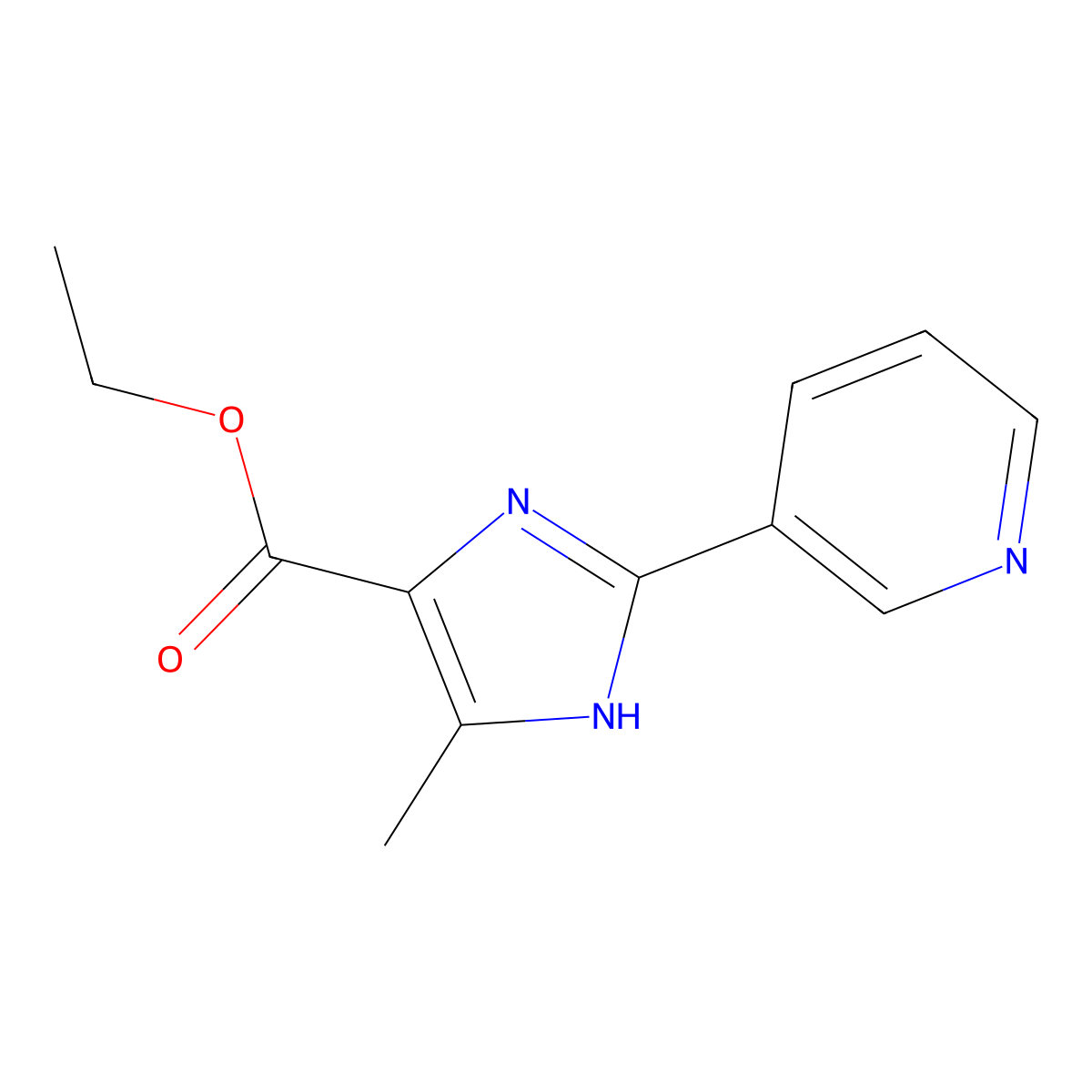 5-Methyl-2-pyridin-3-YL-3H-imidazole-4-carboxylic acid ethyl ester molecular structure, CAS 115835-54-6