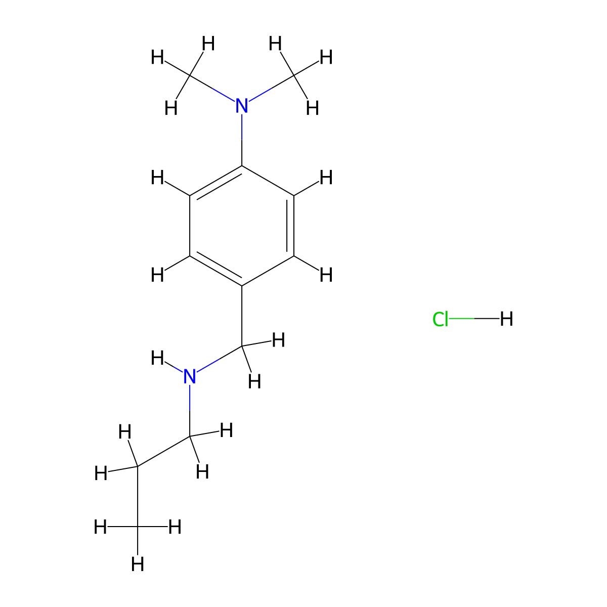 N,N-Dimethyl-4-[(propylamino)methyl]aniline hydrochloride molecular structure, CAS 1158351-76-8