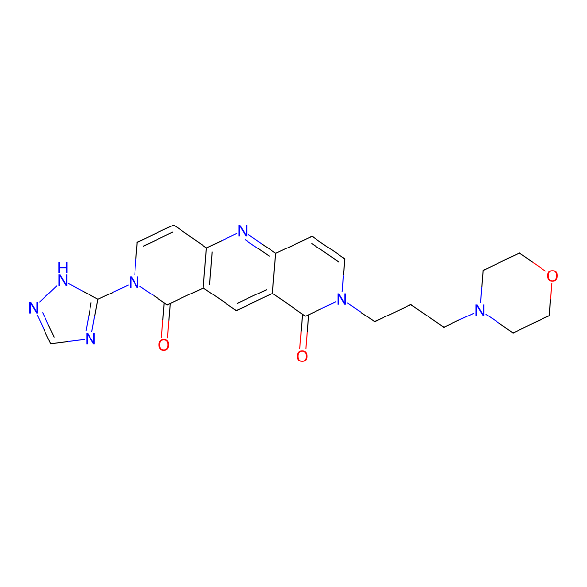 2-(3-morpholinopropyl)-8-(1H-1,2,4-triazol-5-yl)pyrido[4,3-b][1,6]naphthyridine-1,9(2H,8H)-dione molecular structure, CAS 1158353-17-3
