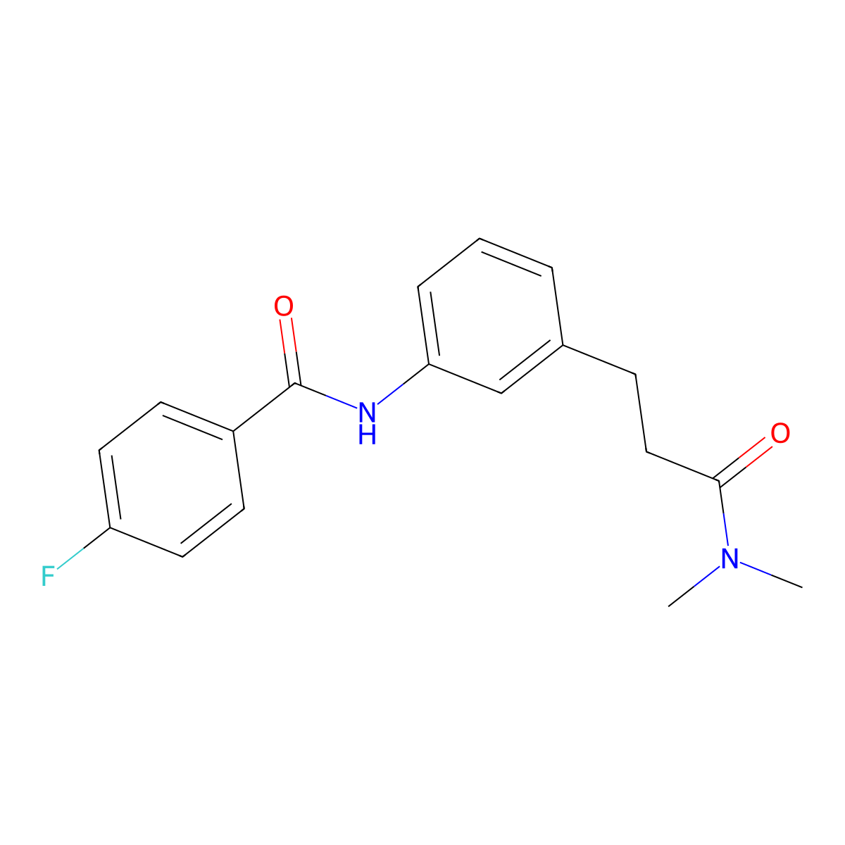 N-{3-[3-(dimethylamino)-3-oxopropyl]phenyl}-4-fluorobenzamide molecular structure, CAS 1158353-38-8