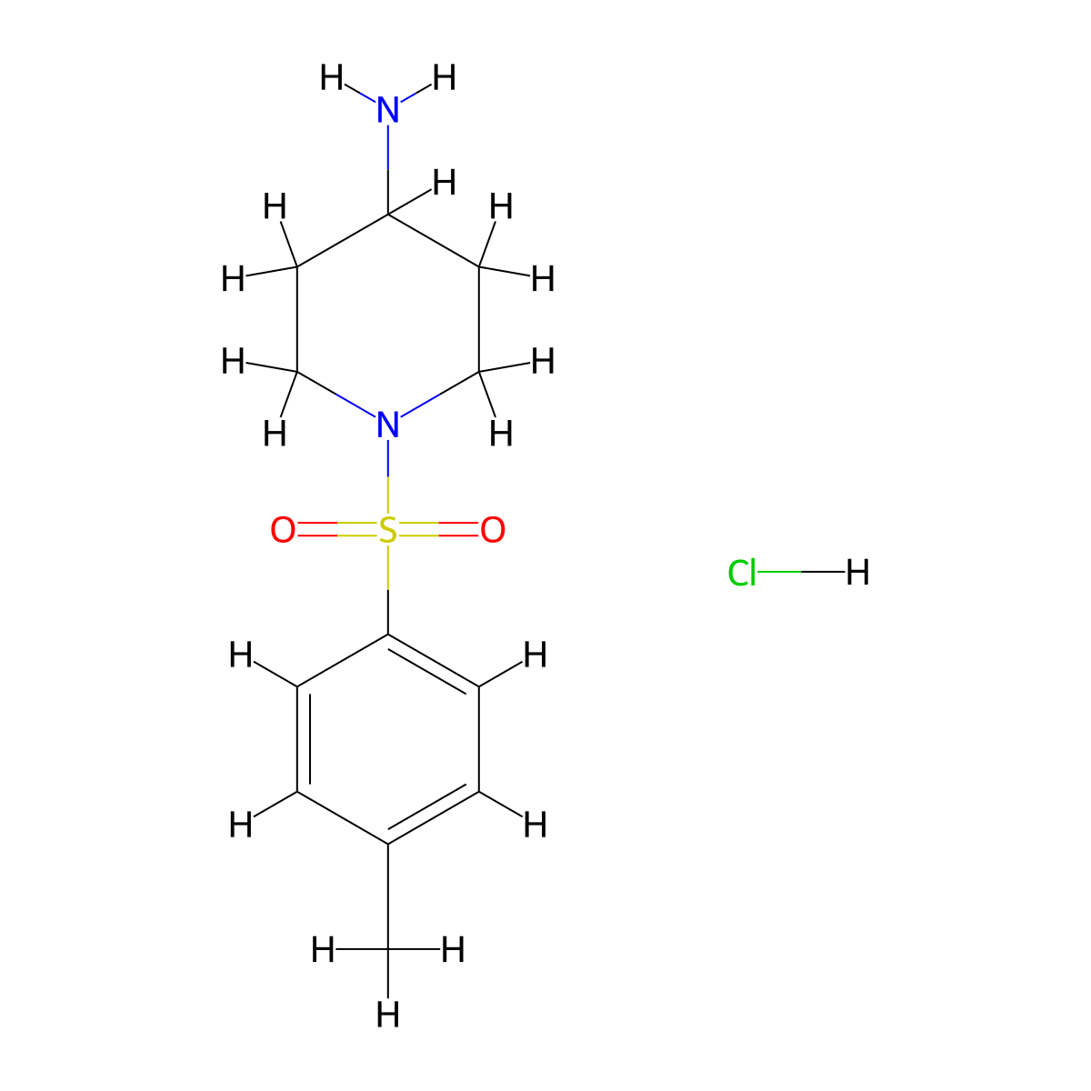 1-Tosylpiperidin-4-amine hydrochloride molecular structure, CAS 1158356-14-9