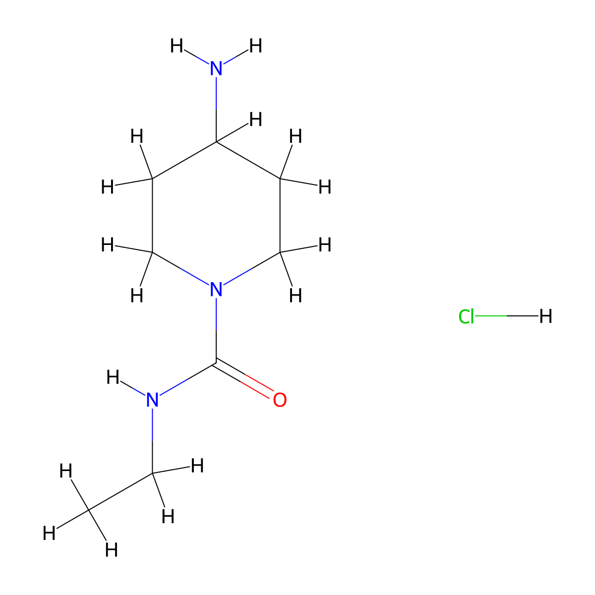 4-amino-N-ethylpiperidine-1-carboxamide hydrochloride molecular structure, CAS 1158357-04-0