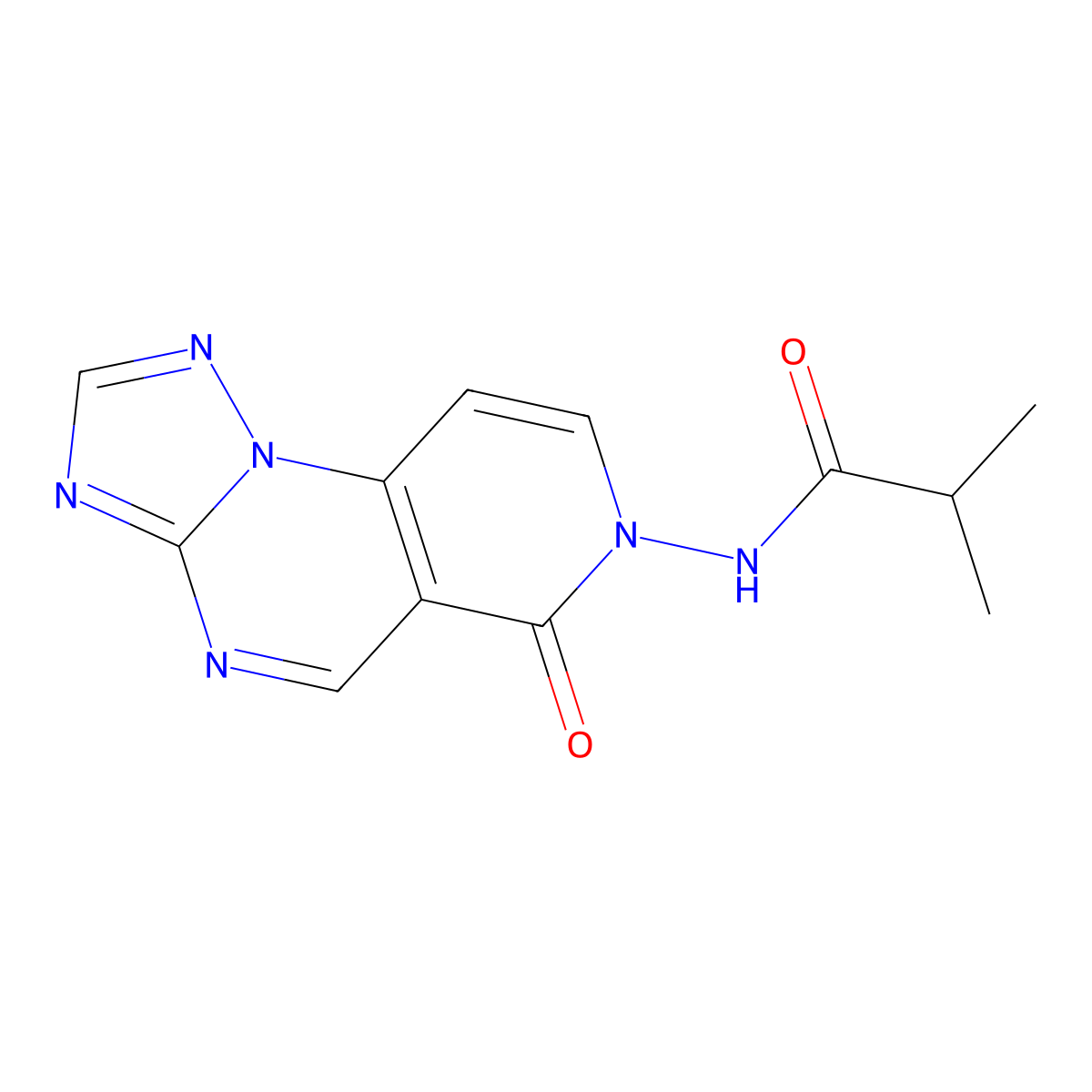 2-methyl-N-(6-oxopyrido[3,4-e][1,2,4]triazolo[1,5-a]pyrimidin-7(6H)-yl)propanamide molecular structure, CAS 1158357-37-9