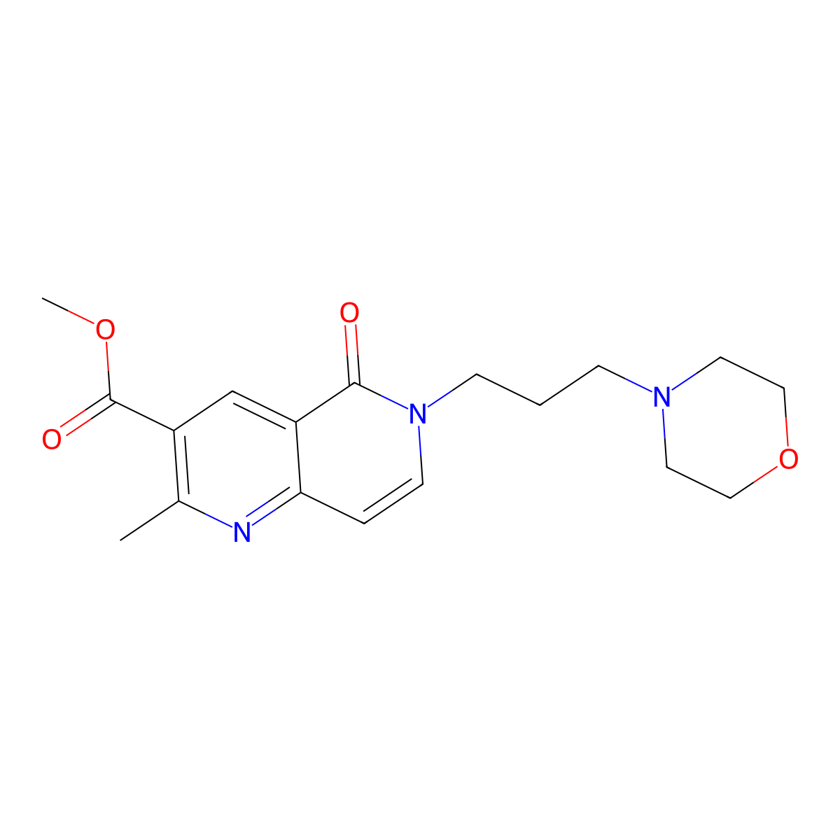 Methyl 2-methyl-6-(3-morpholinopropyl)-5-oxo-5,6-dihydro-1,6-naphthyridine-3-carboxylate molecular structure, CAS 1158359-69-3