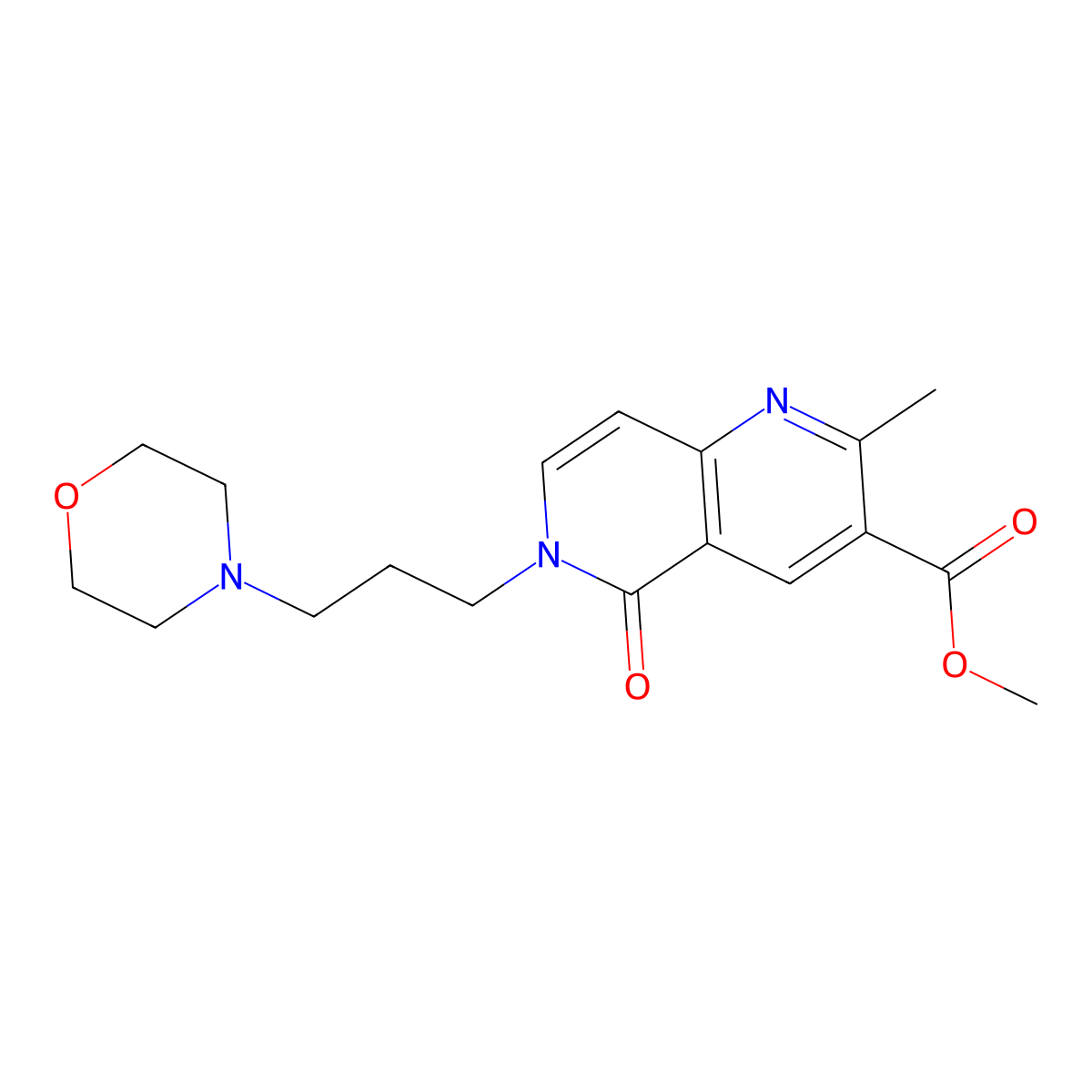 Methyl 2-methyl-6-(3-morpholinopropyl)-5-oxo-5,6-dihydro-1,6-naphthyridine-3-carboxylate molecular structure, CAS 1158359-69-3