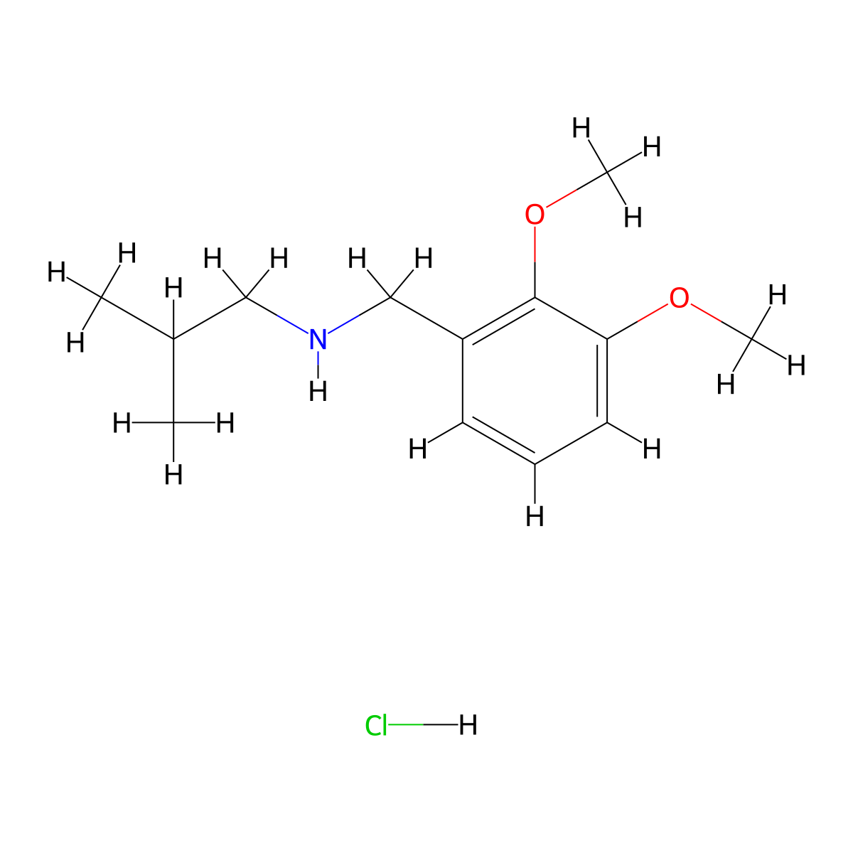 [(2,3-Dimethoxyphenyl)methyl](2-methylpropyl)amine hydrochloride molecular structure, CAS 1158360-01-0