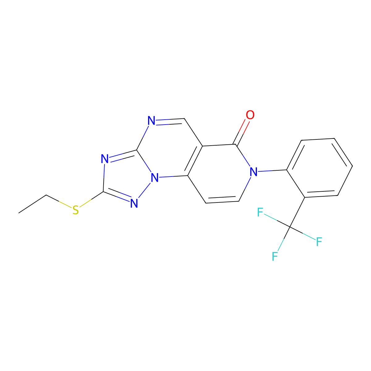 2-(ethylsulfanyl)-7-[2-(trifluoromethyl)phenyl]pyrido[3,4-e][1,2,4]triazolo[1,5-a]pyrimidin-6(7H)-one molecular structure, CAS 1158361-23-9