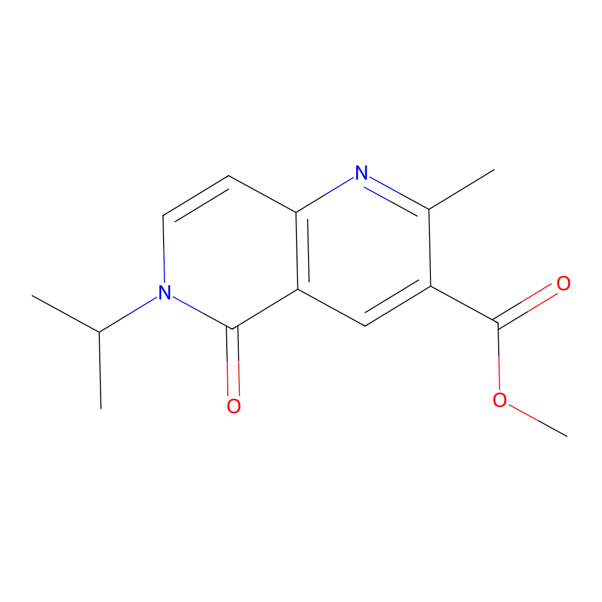 Methyl 6-isopropyl-2-methyl-5-oxo-5,6-dihydro[1,6]naphthyridine-3-carboxylate molecular structure, CAS 1158361-61-5