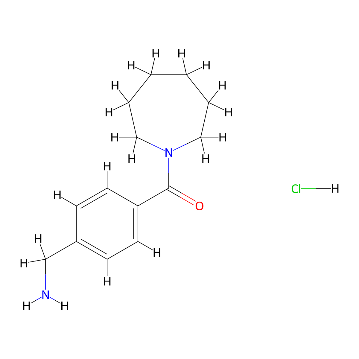 [4-(Azepane-1-carbonyl)phenyl]methanamine hydrochloride molecular structure, CAS 1158361-97-7