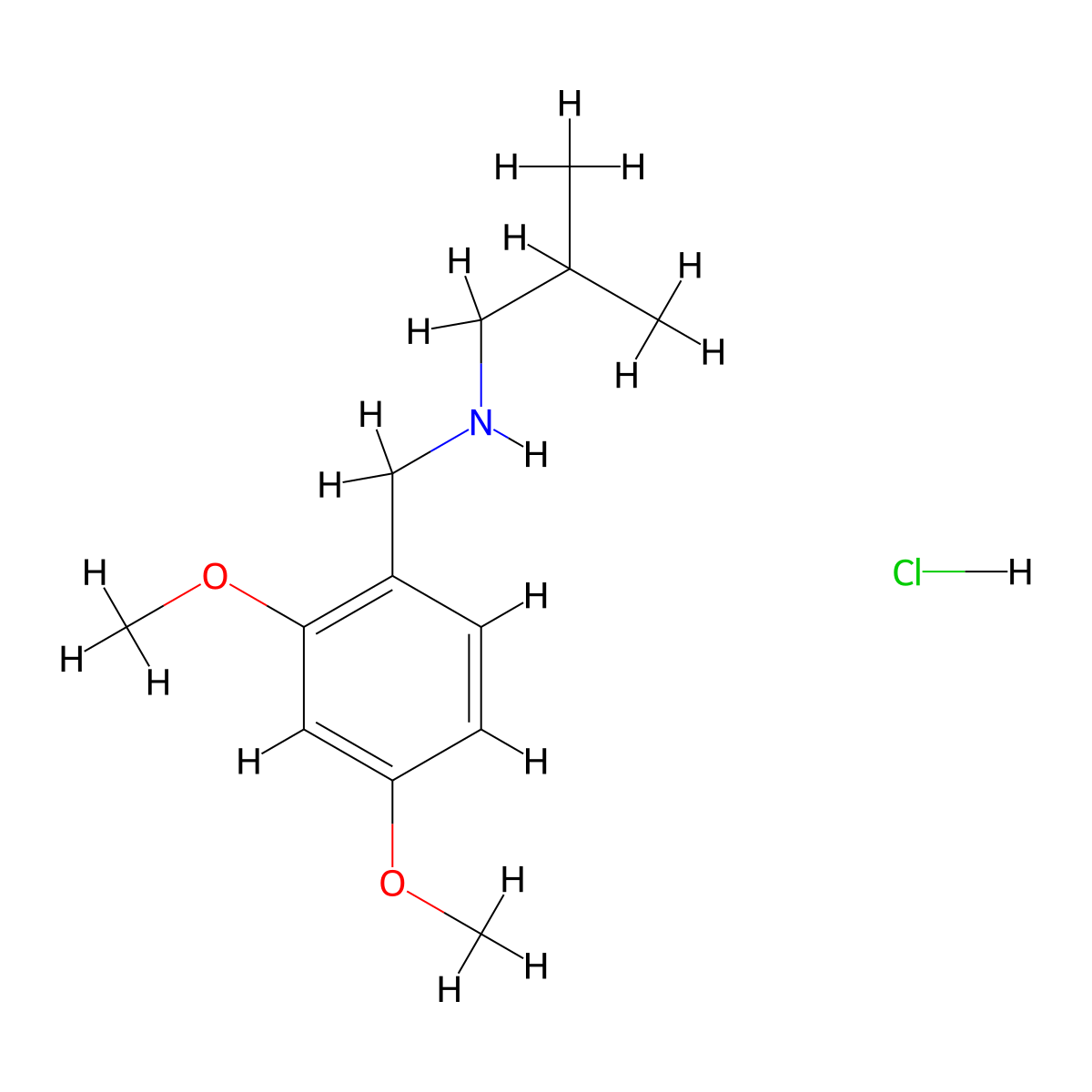 [(2,4-Dimethoxyphenyl)methyl](2-methylpropyl)amine hydrochloride molecular structure, CAS 1158362-43-6