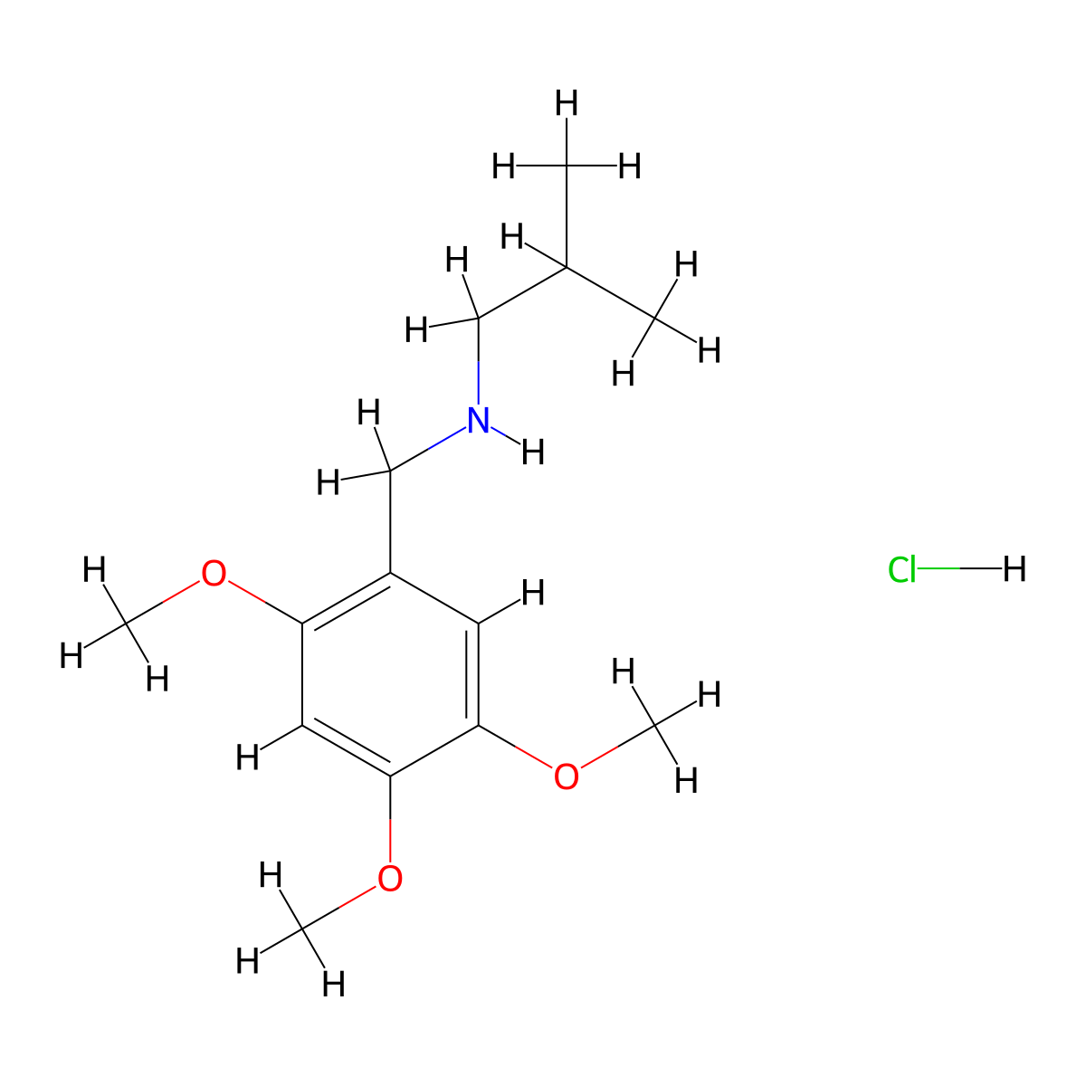 (2-Methylpropyl)[(2,4,5-trimethoxyphenyl)methyl]amine hydrochloride molecular structure, CAS 1158362-82-3