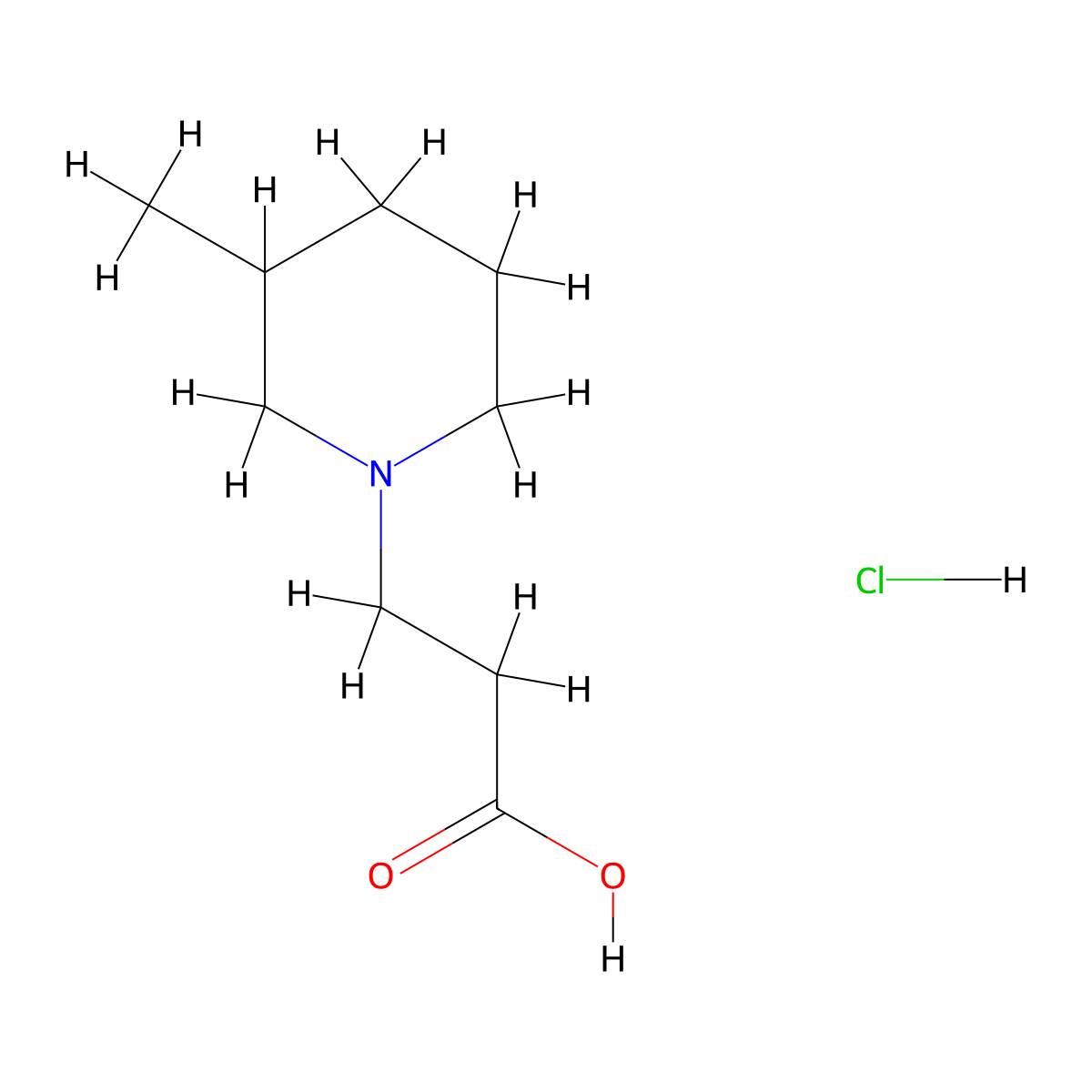 3-(3-Methylpiperidin-1-yl)propanoic acid hydrochloride molecular structure, CAS 1158363-16-6
