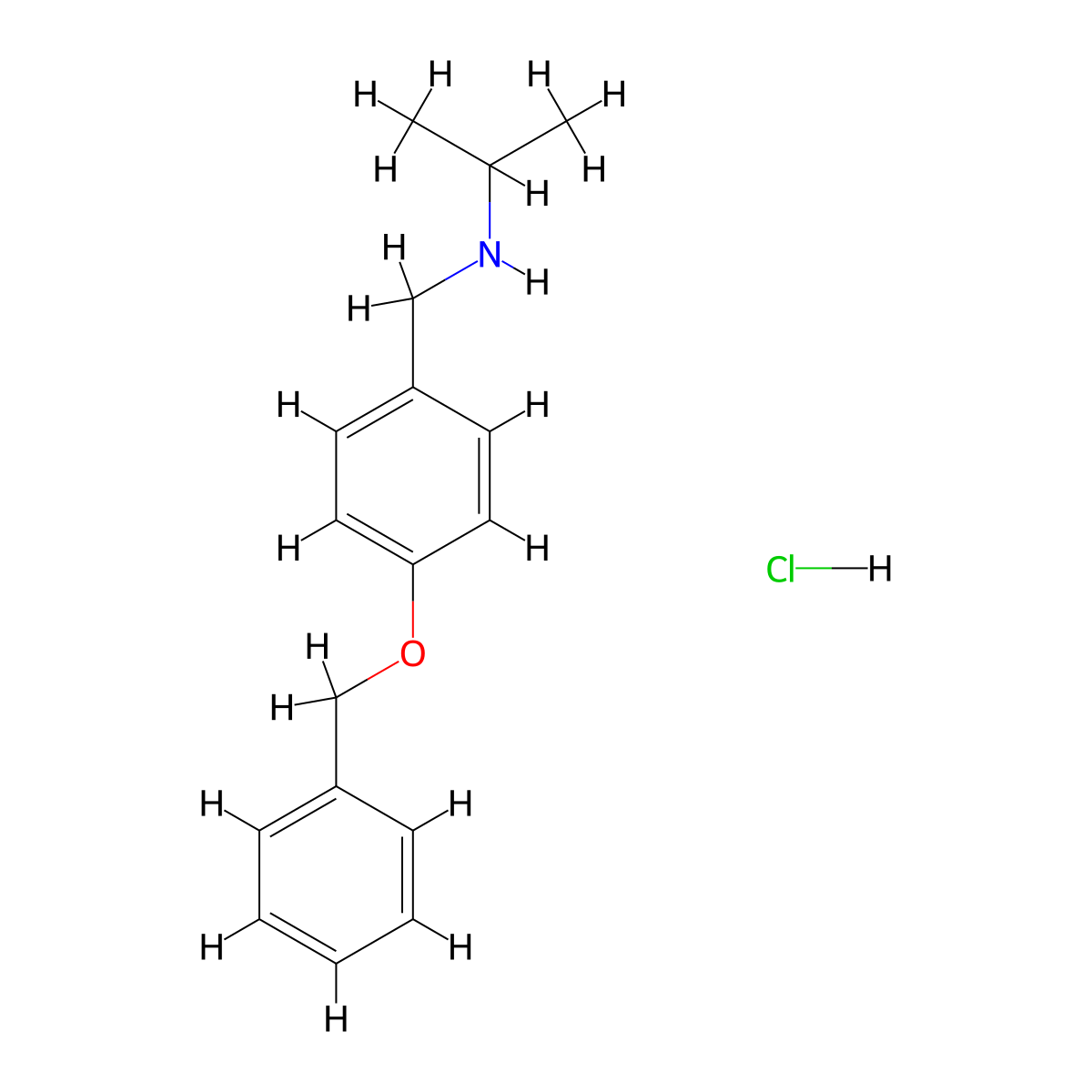 {[4-(Benzyloxy)phenyl]methyl}(propan-2-yl)amine hydrochloride molecular structure, CAS 1158363-96-2