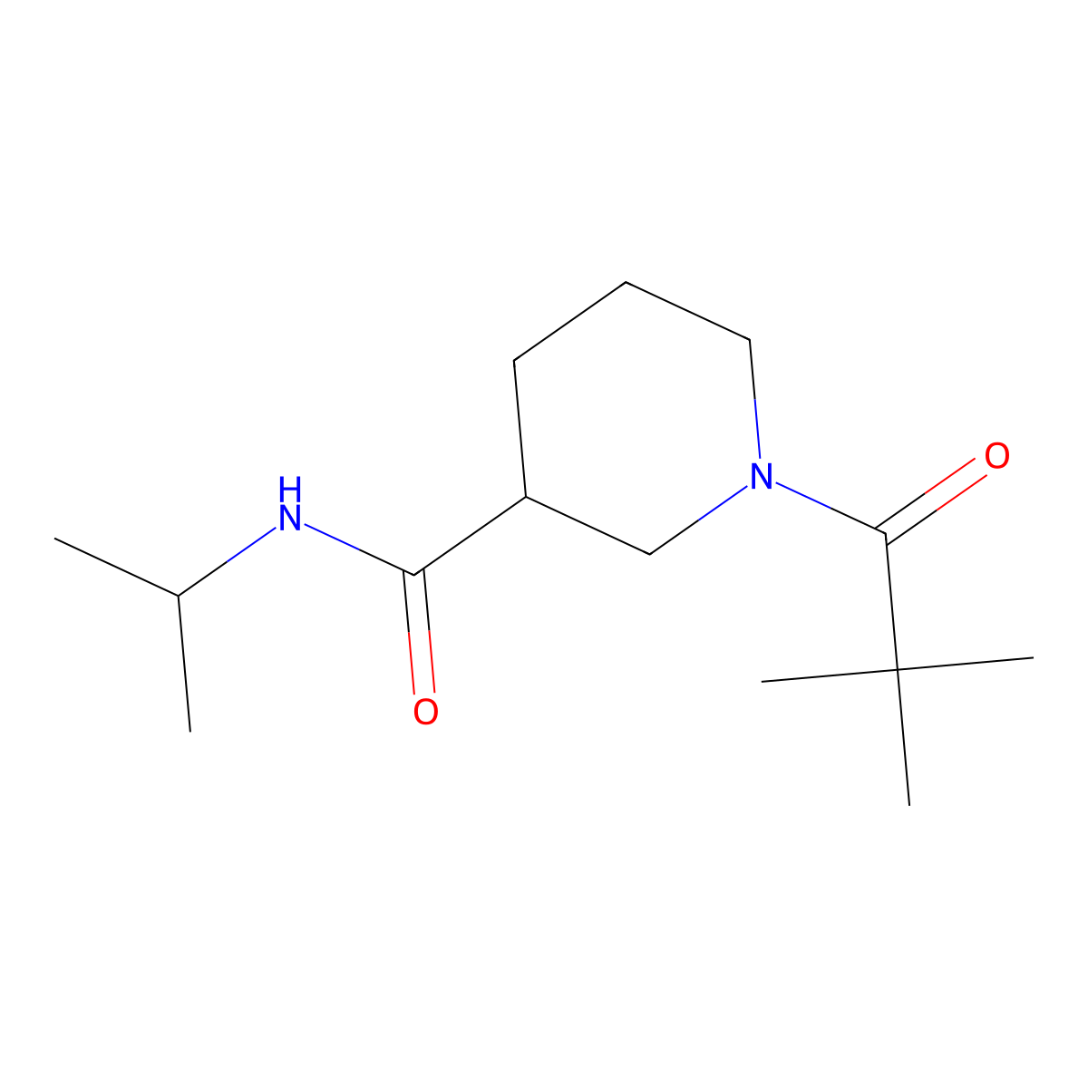 1-(2,2-dimethylpropanoyl)-N-(propan-2-yl)piperidine-3-carboxamide molecular structure, CAS 1158364-18-1