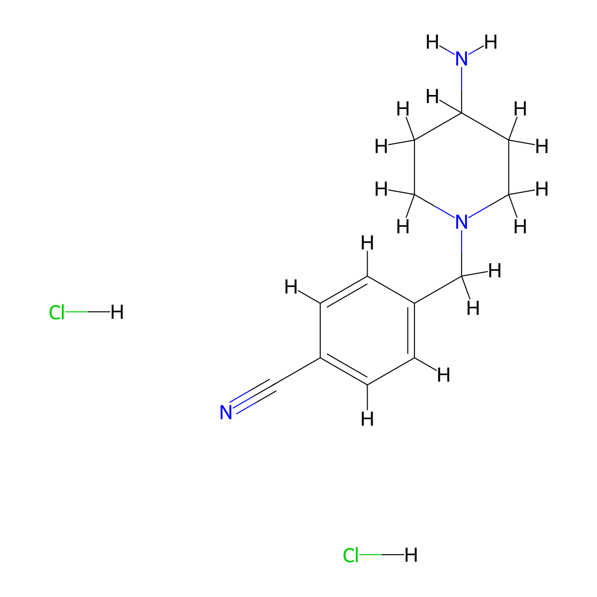4-[(4-Aminopiperidin-1-yl)methyl]benzonitrile dihydrochloride molecular structure, CAS 1158365-82-2