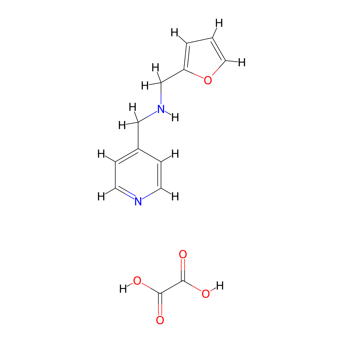 (2-Furylmethyl)(4-pyridinylmethyl)amine oxalate molecular structure, CAS 1158366-17-6