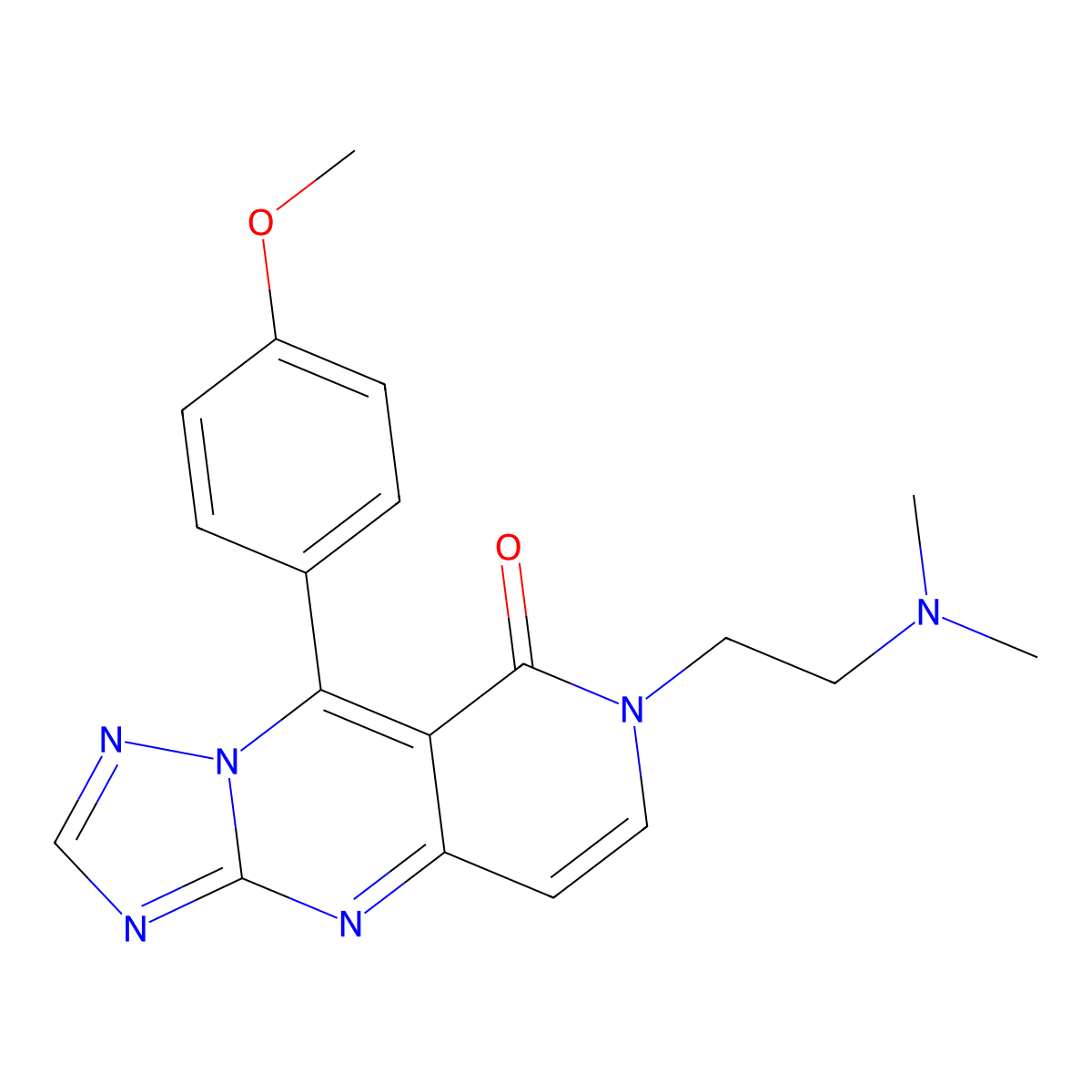 7-(2-(dimethylamino)ethyl)-9-(4-methoxyphenyl)pyrido[4,3-d][1,2,4]triazolo[1,5-a]pyrimidin-8(7H)-one molecular structure, CAS 1158366-32-5