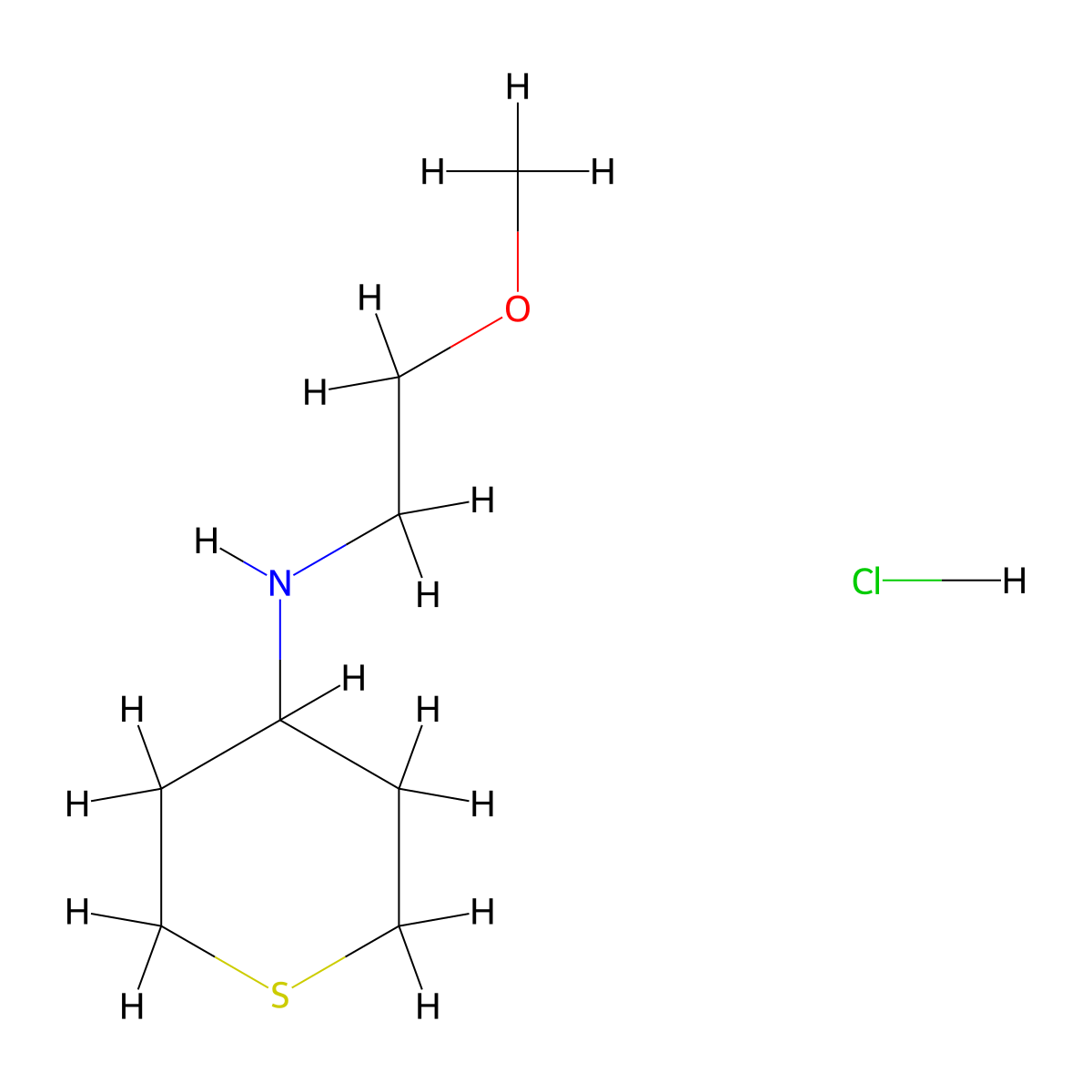 N-(2-methoxyethyl)thian-4-amine hydrochloride molecular structure, CAS 1158366-41-6