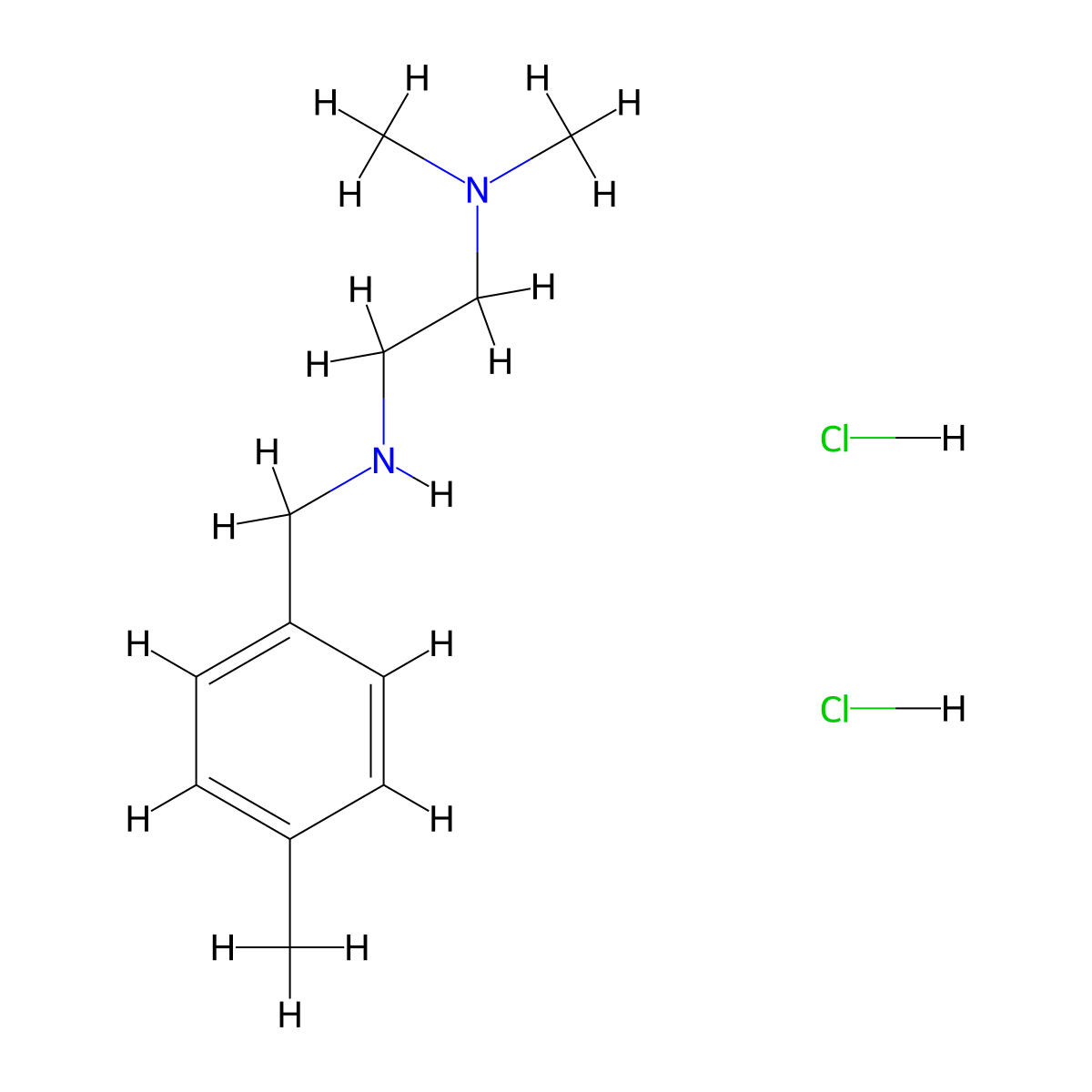 N,N-Dimethyl-N'-(4-methylbenzyl)-1,2-ethanediamine dihydrochloride molecular structure, CAS 1158367-04-4