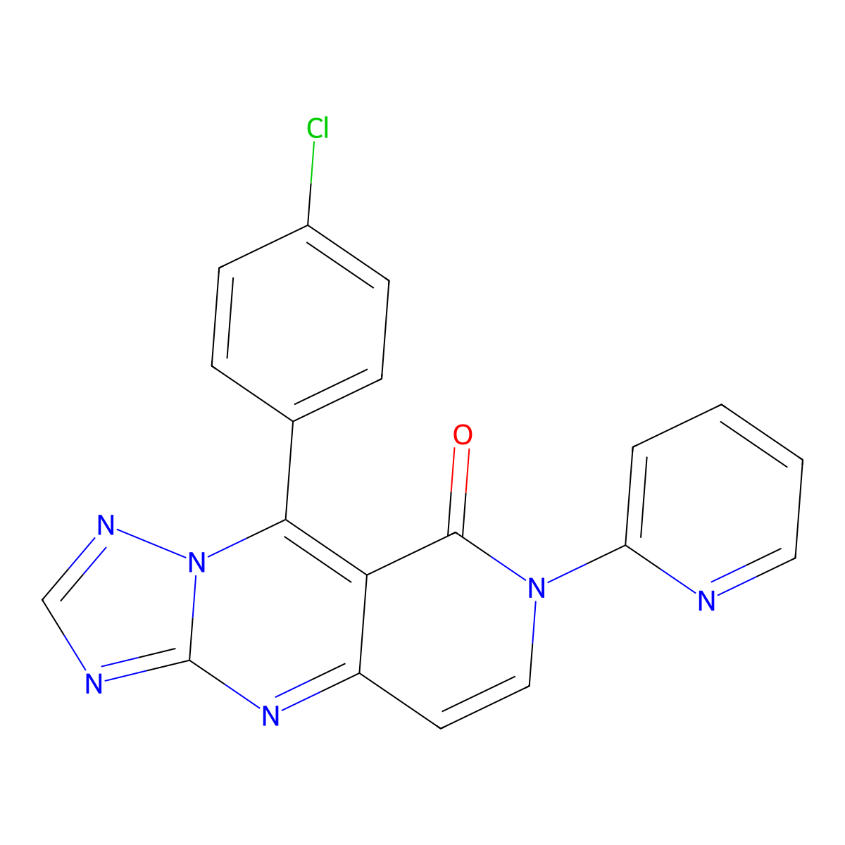 9-(4-chlorophenyl)-7-(pyridin-2-yl)pyrido[4,3-d][1,2,4]triazolo[1,5-a]pyrimidin-8(7H)-one molecular structure, CAS 1158367-58-8