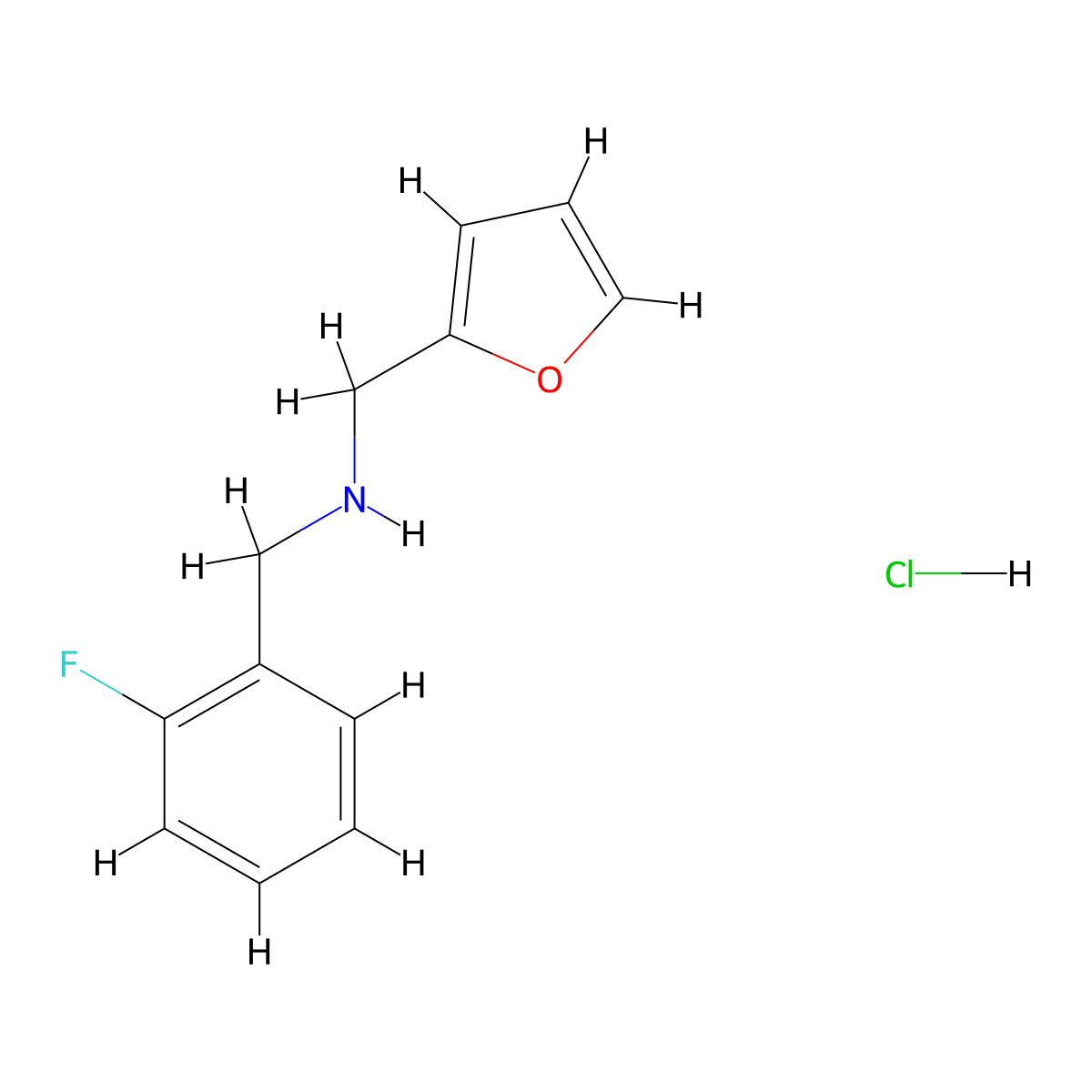 [(2-Fluorophenyl)methyl][(furan-2-yl)methyl]amine hydrochloride molecular structure, CAS 1158367-70-4