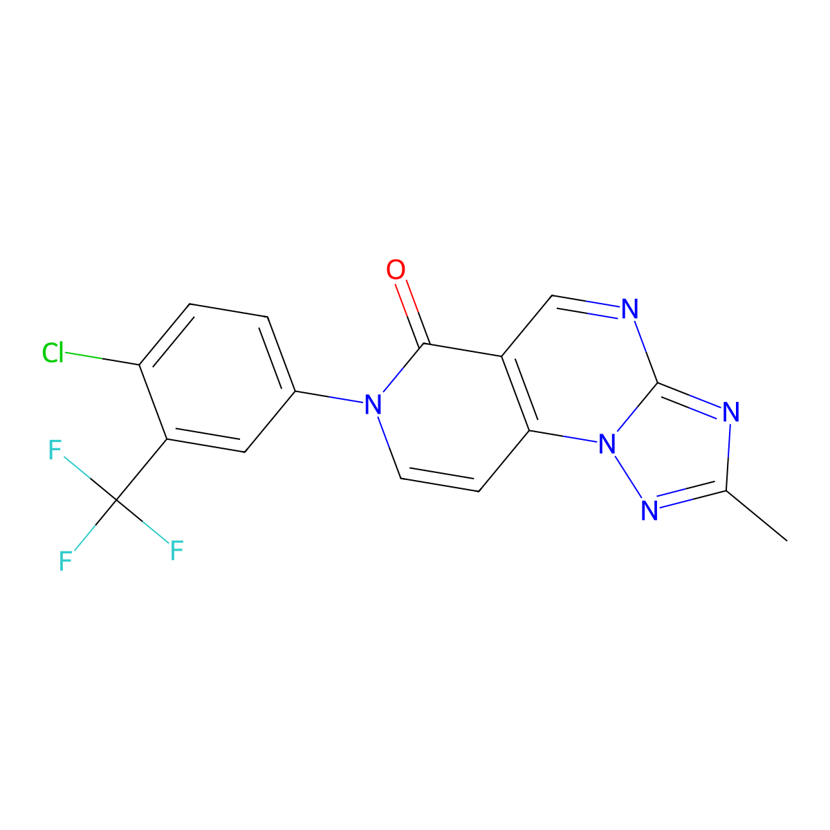 7-[4-chloro-3-(trifluoromethyl)phenyl]-2-methylpyrido[3,4-e][1,2,4]triazolo[1,5-a]pyrimidin-6(7H)-one molecular structure, CAS 1158368-46-7
