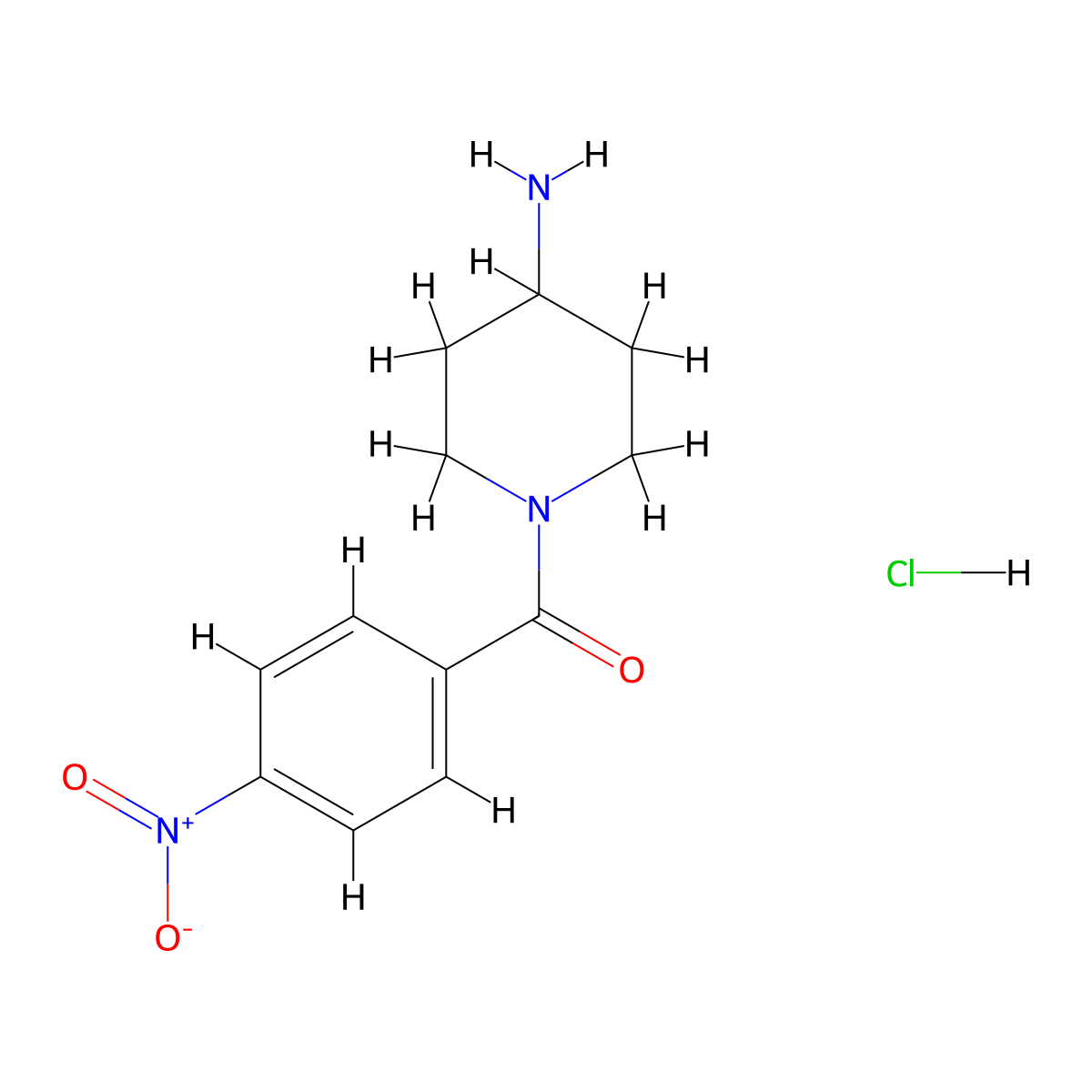1-(4-Nitrobenzoyl)piperidin-4-amine hydrochloride molecular structure, CAS 1158368-56-9