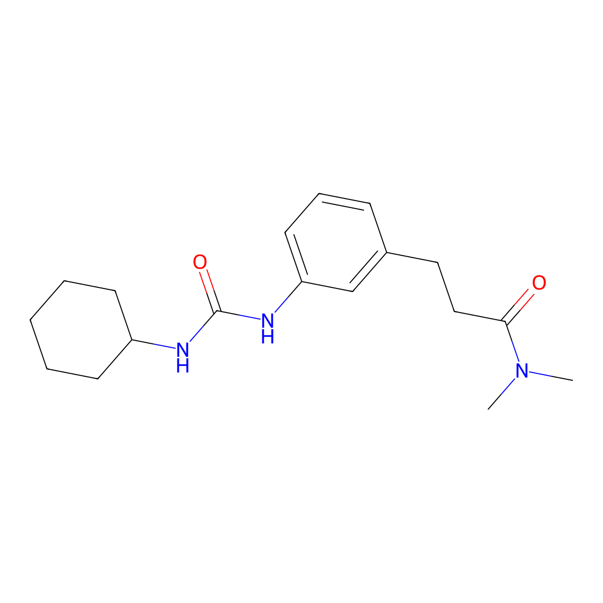 3-{3-[(cyclohexylcarbamoyl)amino]phenyl}-N,N-dimethylpropanamide molecular structure, CAS 1158368-87-6
