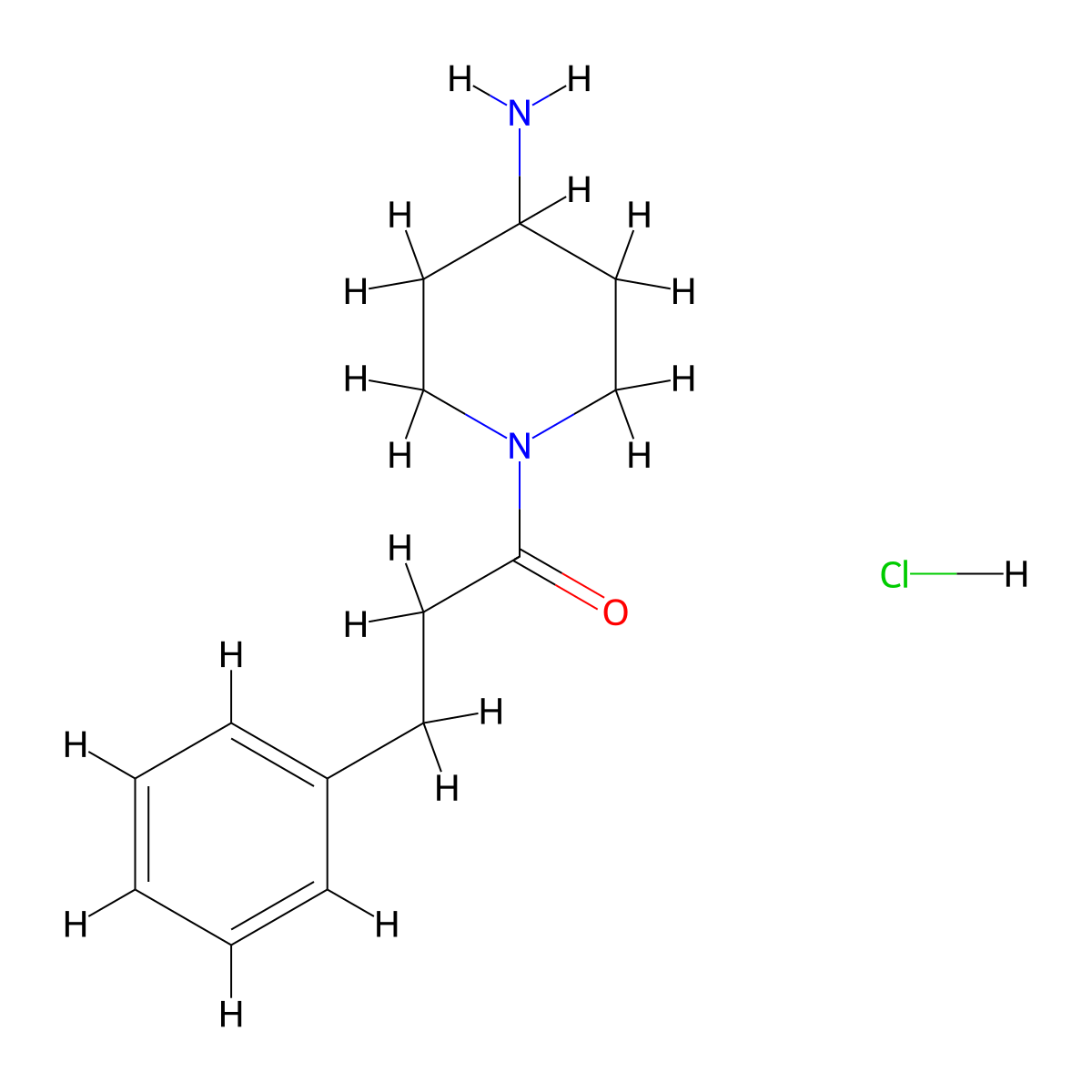 1-(4-Aminopiperidin-1-yl)-3-phenylpropan-1-one hydrochloride molecular structure, CAS 1158369-93-7