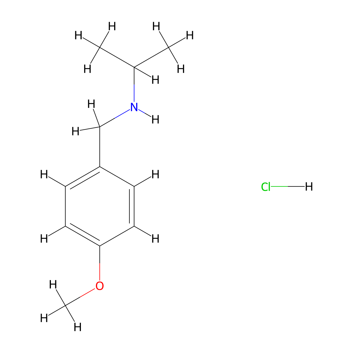 N-(4-Methoxybenzyl)-2-propanamine hydrochloride molecular structure, CAS 1158371-11-9