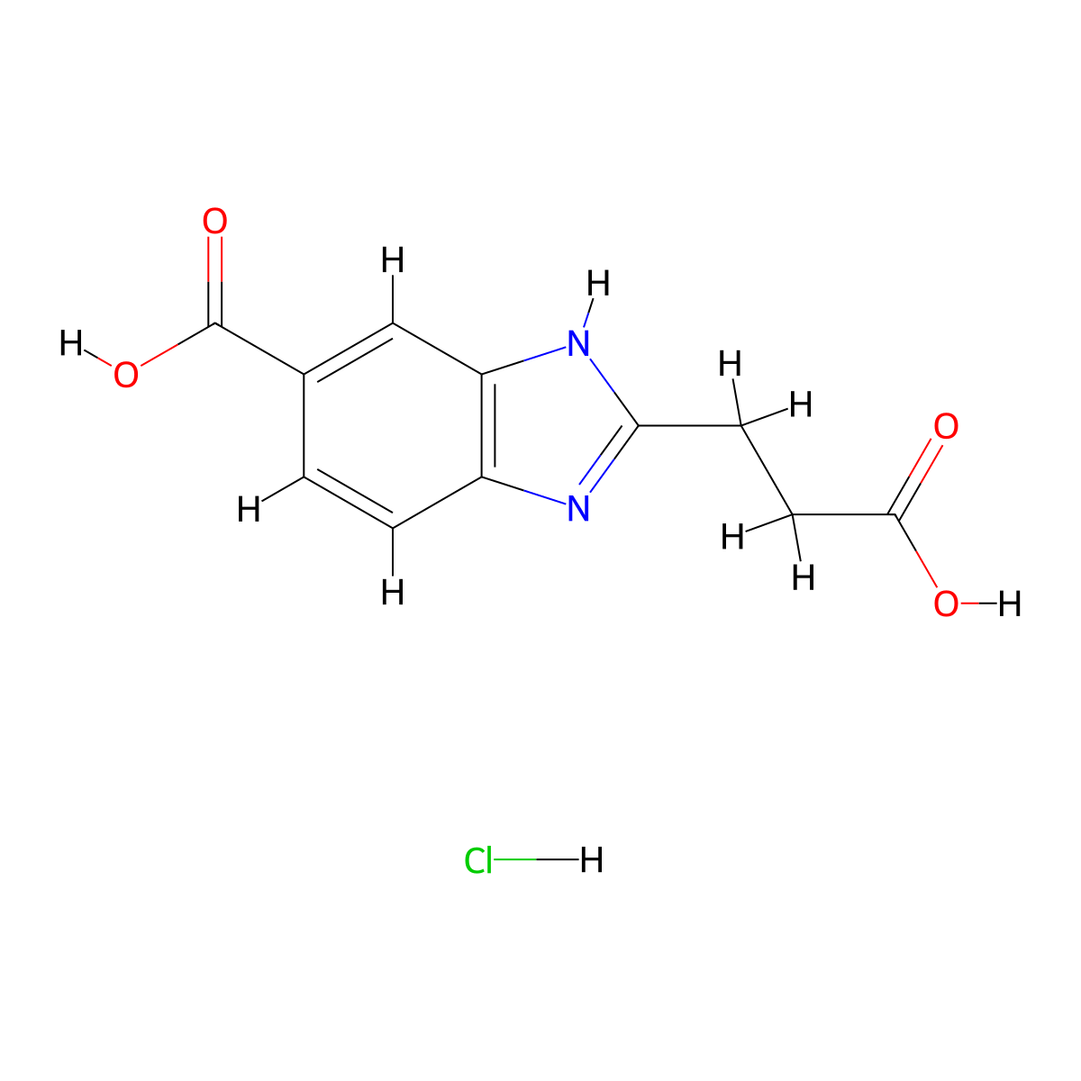 2-(2-Carboxyethyl)-1H-benzo[d]imidazole-5-carboxylic acid hydrochloride molecular structure, CAS 1158371-59-5