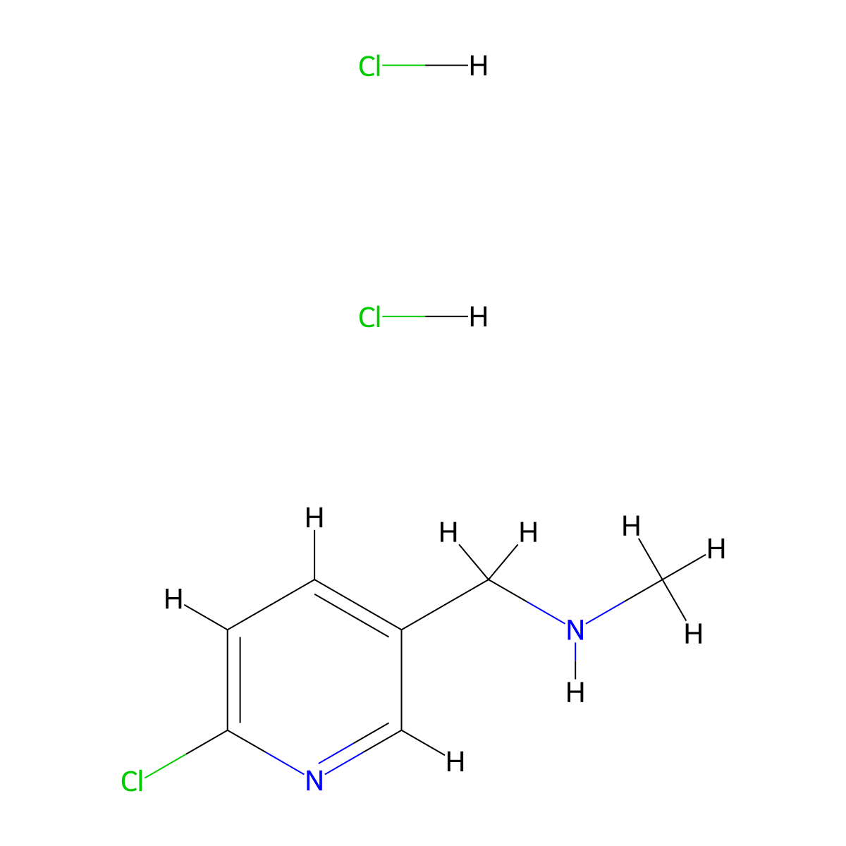 [(6-Chloropyridin-3-yl)methyl]methylamine dihydrochloride molecular structure, CAS 1158371-77-7