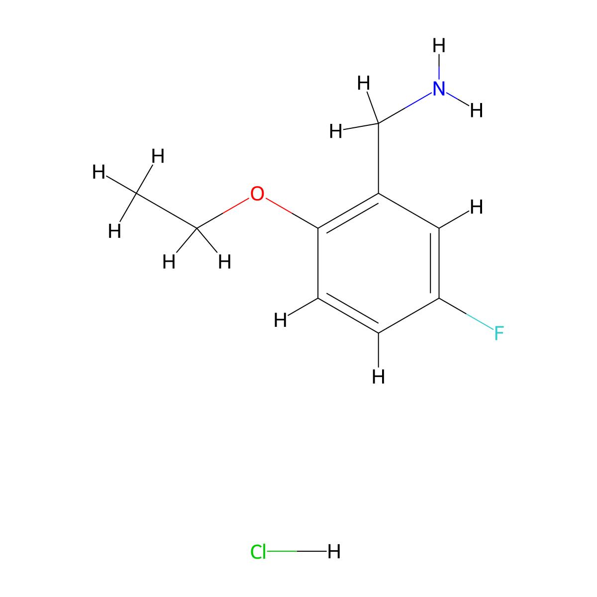 1-(2-Ethoxy-5-fluorophenyl)methanamine hydrochloride molecular structure, CAS 1158371-98-2