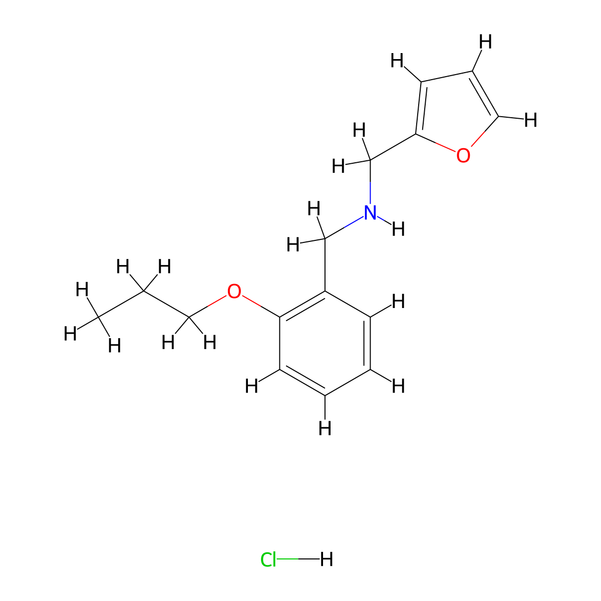 [(Furan-2-yl)methyl][(2-propoxyphenyl)methyl]amine hydrochloride molecular structure, CAS 1158375-88-2