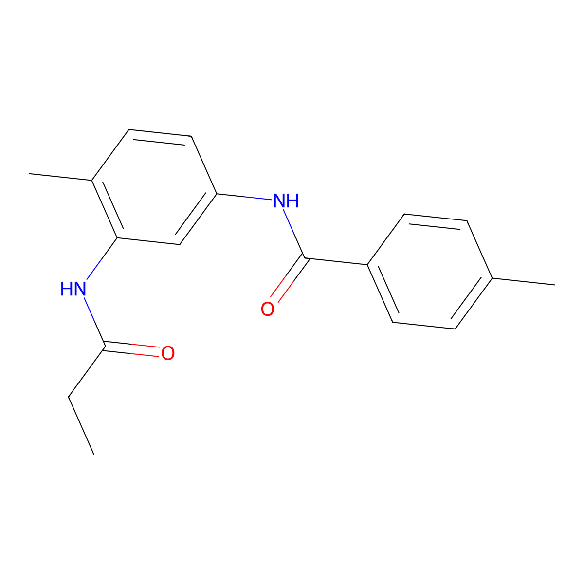 4-methyl-N-[4-methyl-3-(propionylamino)phenyl]benzamide molecular structure, CAS 1158375-93-9