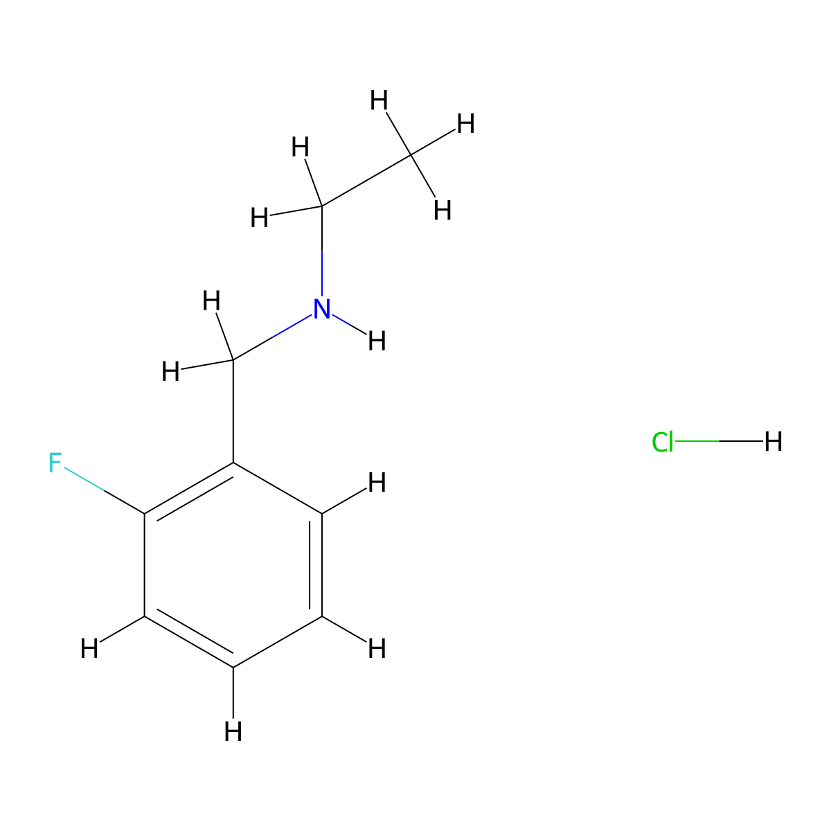Ethyl[(2-fluorophenyl)methyl]amine hydrochloride molecular structure, CAS 1158378-87-0