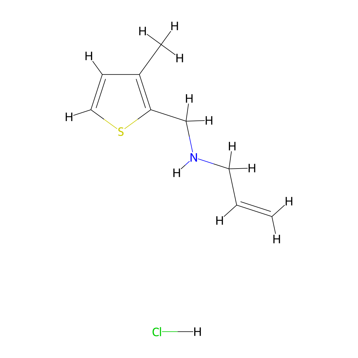 [(3-Methylthiophen-2-yl)methyl](prop-2-en-1-yl)amine hydrochloride molecular structure, CAS 1158382-32-1