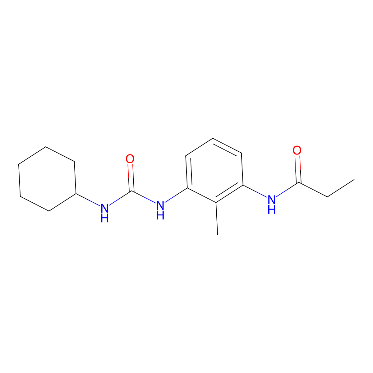 N-(3-{[(cyclohexylamino)carbonyl]amino}-2-methylphenyl)propanamide molecular structure, CAS 1158383-43-7