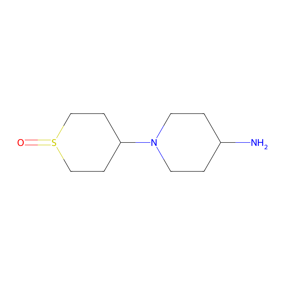 1-(1-oxidotetrahydro-2H-thiopyran-4-yl)piperidin-4-amine molecular structure, CAS 1158386-20-9