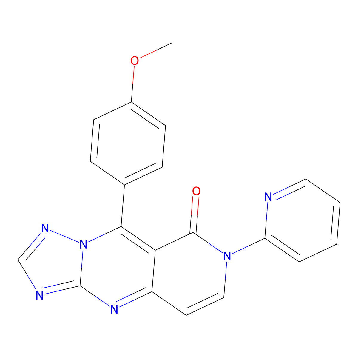 9-(4-methoxyphenyl)-7-(pyridin-2-yl)pyrido[4,3-d][1,2,4]triazolo[1,5-a]pyrimidin-8(7H)-one molecular structure, CAS 1158388-40-9