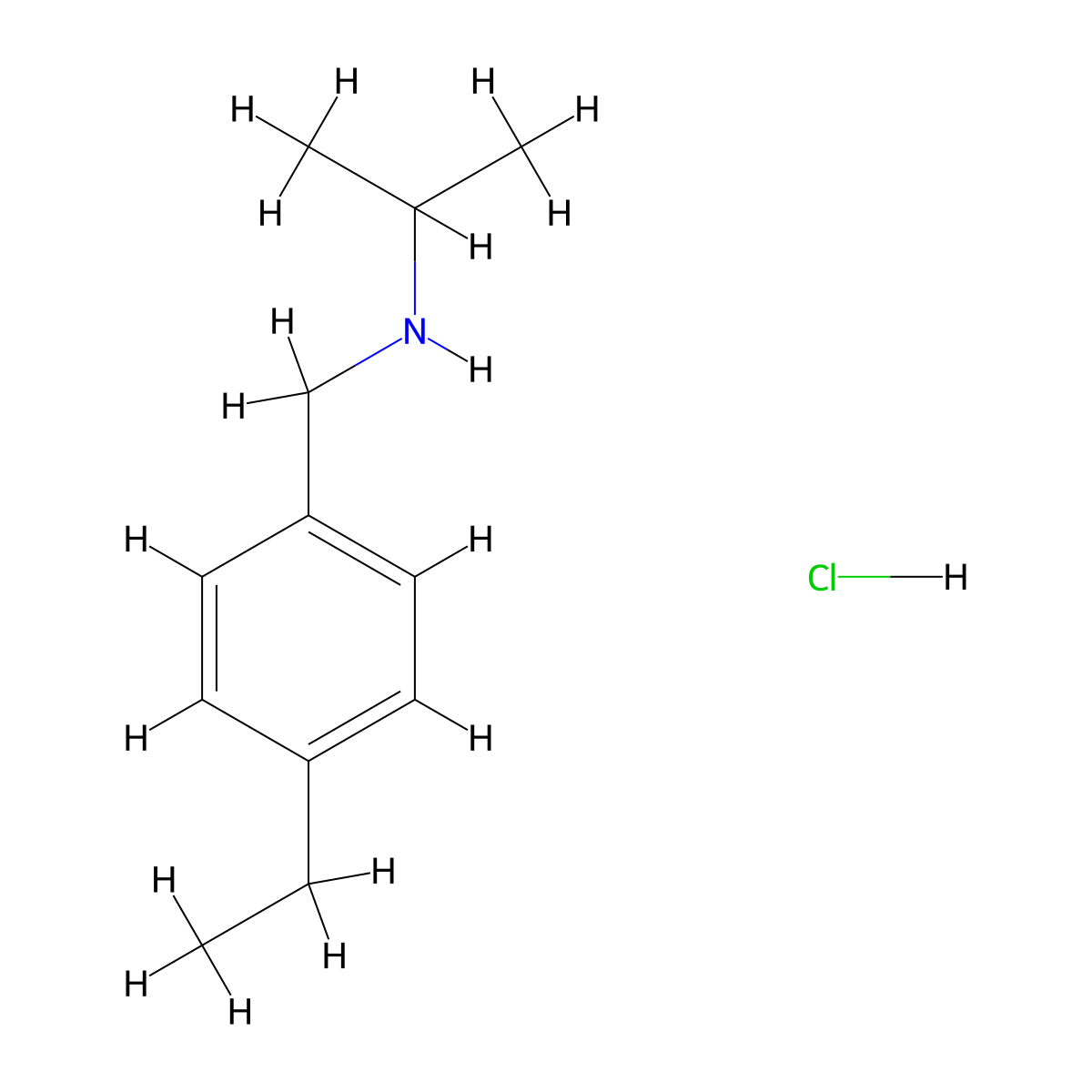 [(4-Ethylphenyl)methyl](propan-2-yl)amine hydrochloride molecular structure, CAS 1158388-67-0